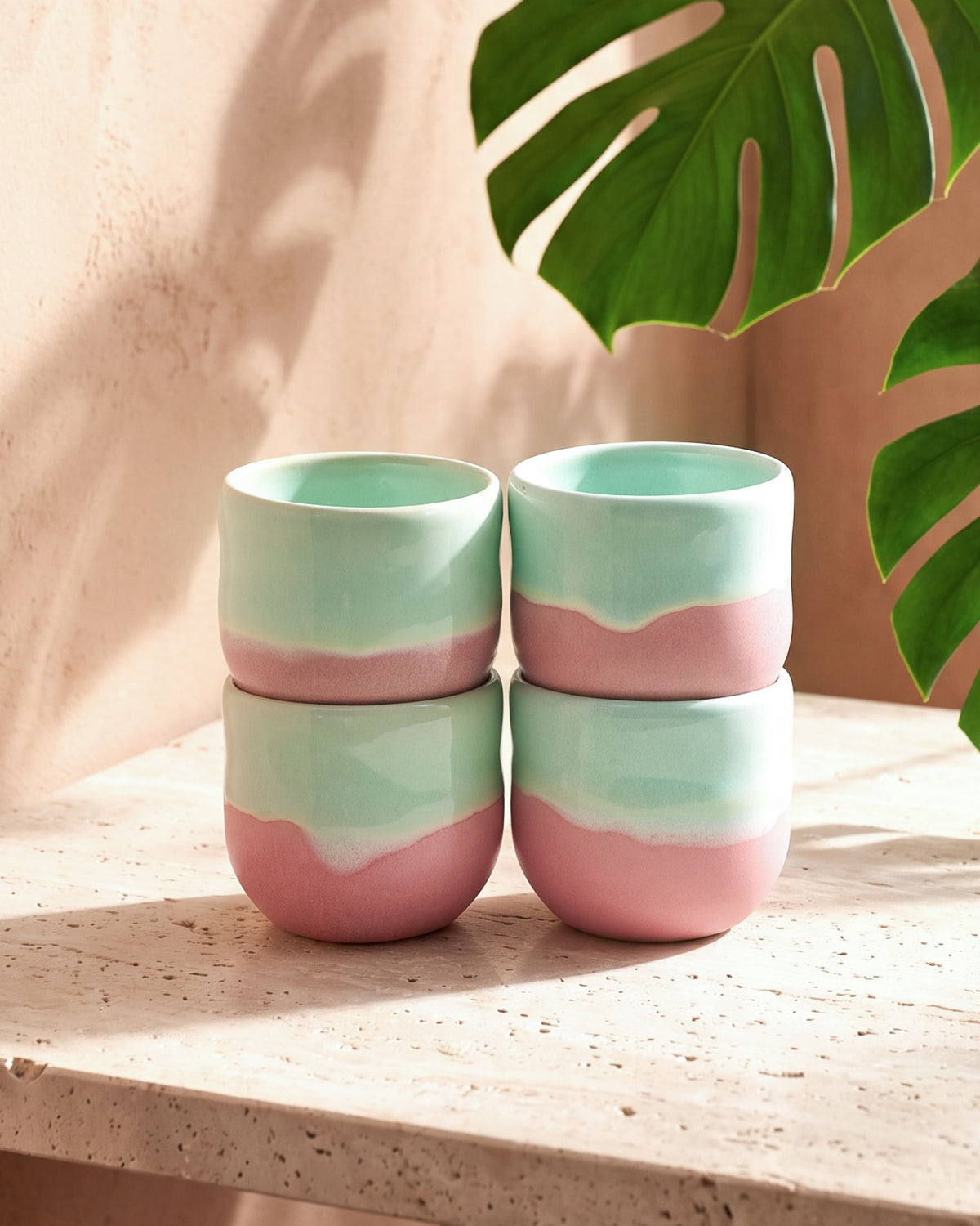 Nola Becher groß lime rosa