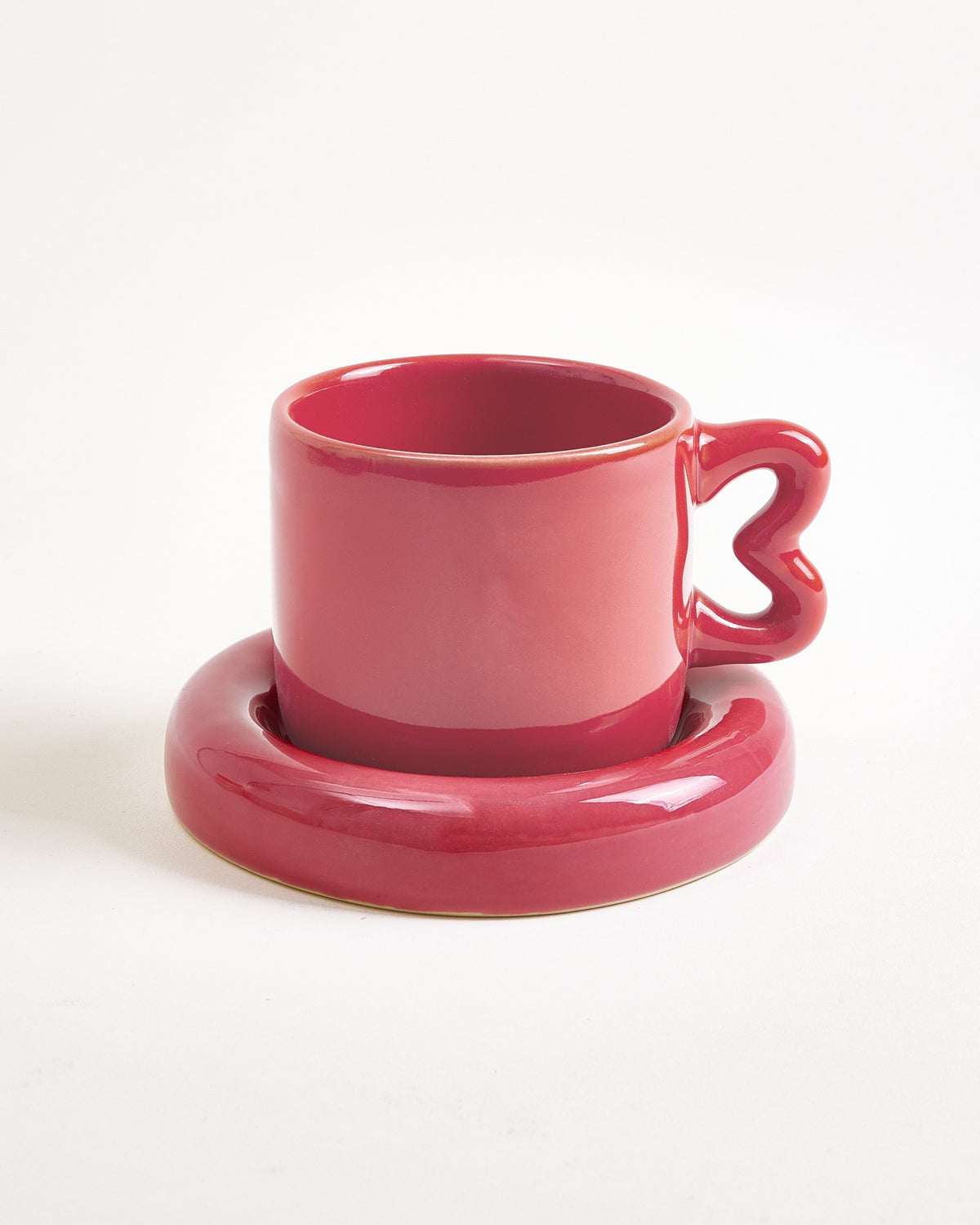 Seia Tasse & Untertasse Herz bordeaux