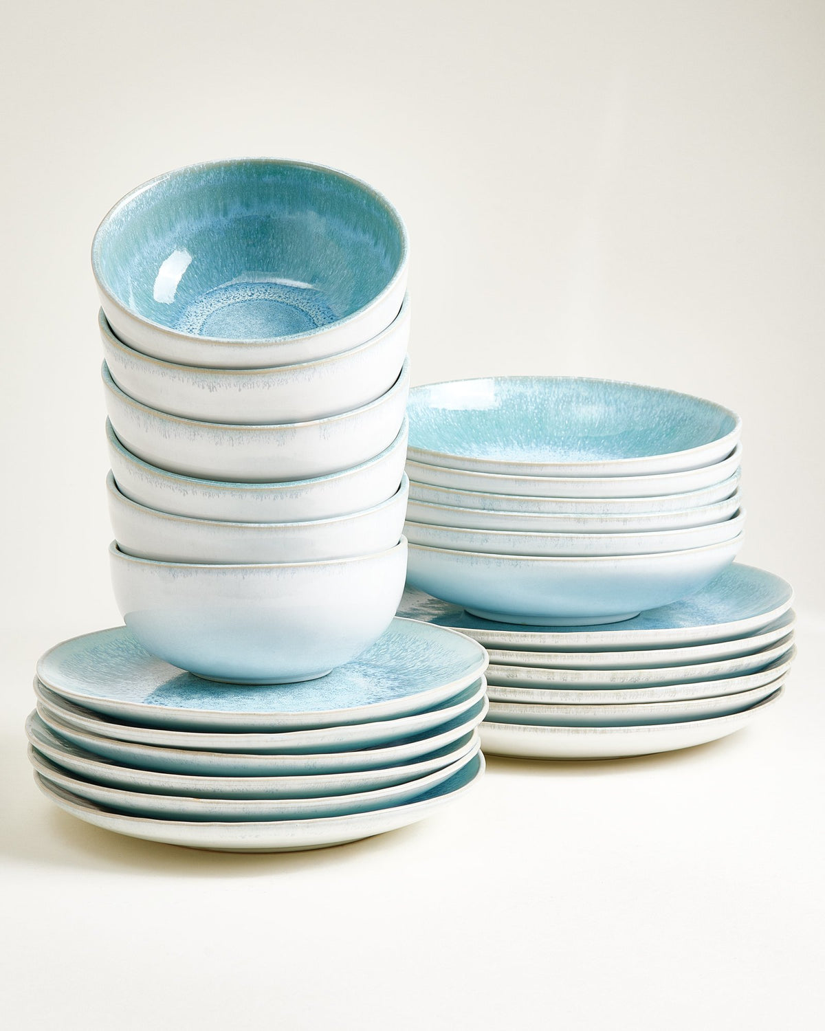 Alcachofra Geschirr-Set grünblau 24-teilig