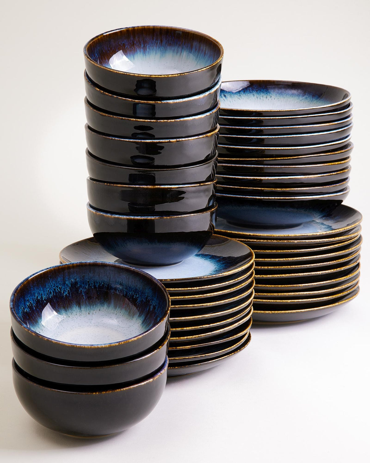 Alcachofra - Tableware set black-blue 40 pieces