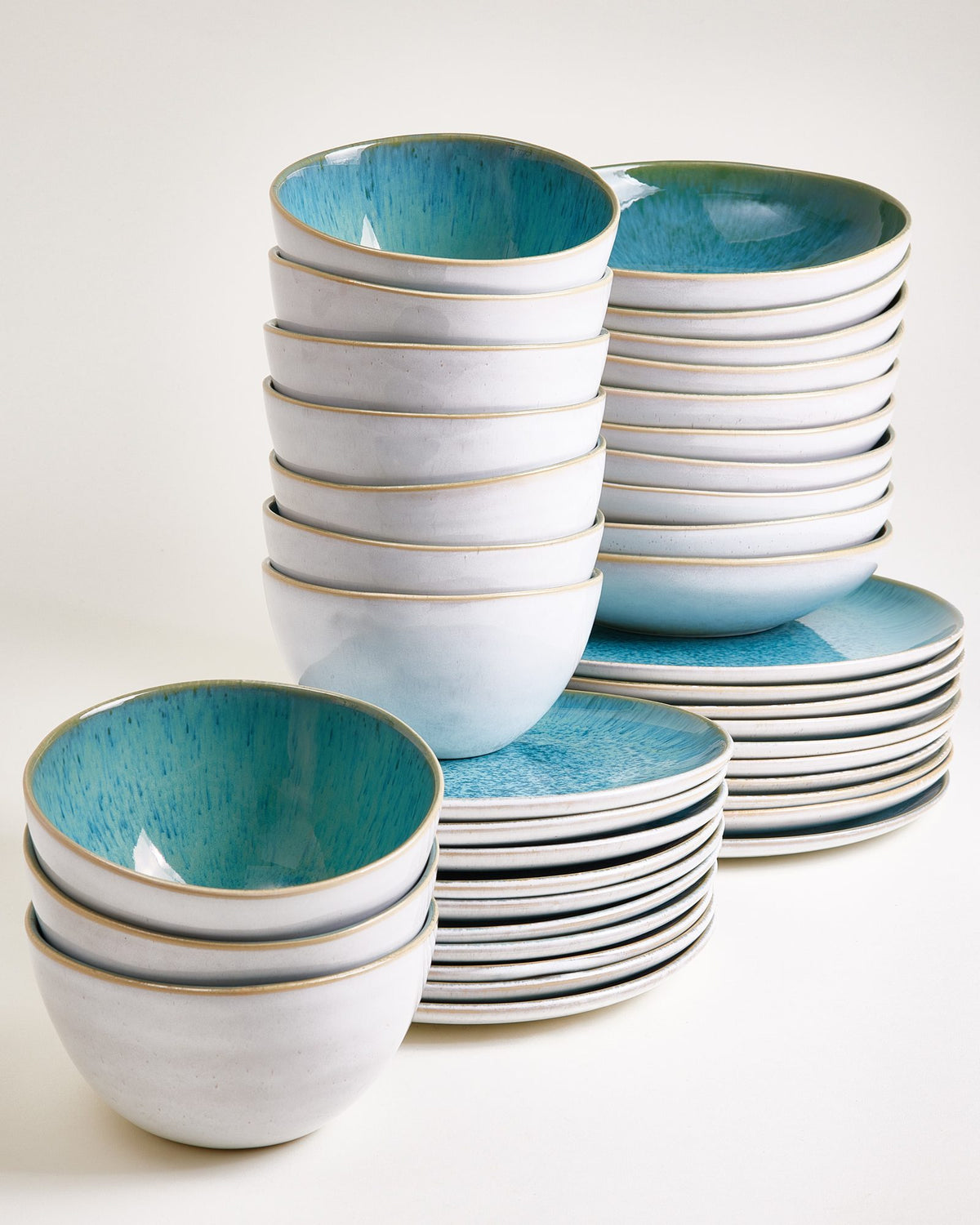 Areia - Tableware set classic aqua 40 pieces
