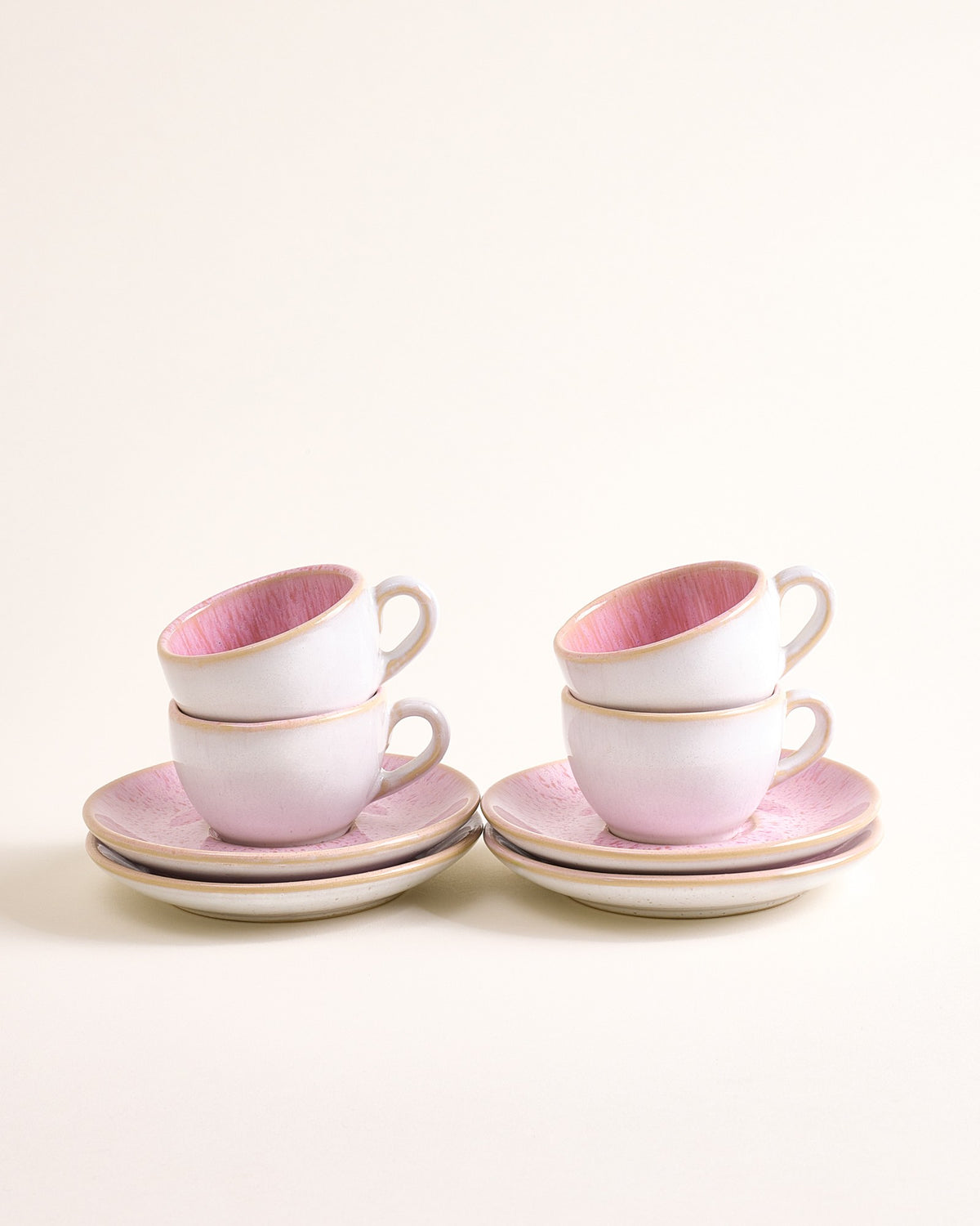 Areia - Espresso mug & Espresso saucer classic rosé Set of 4