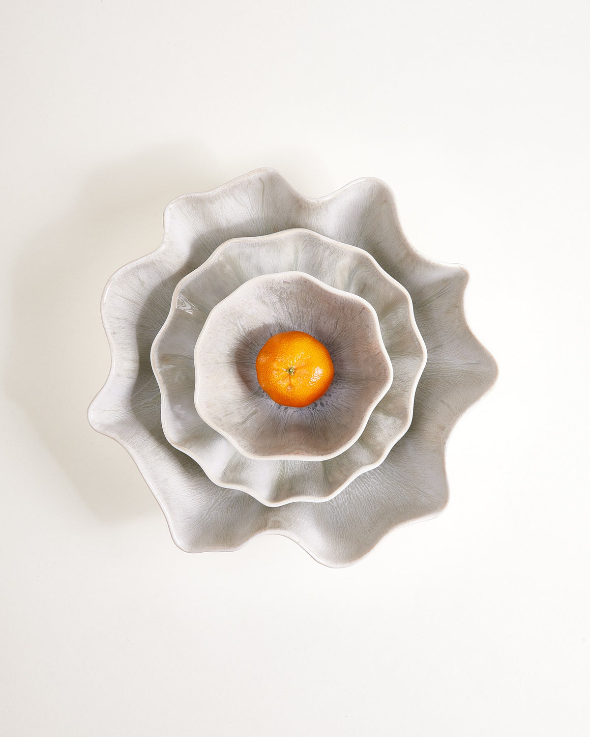 Areia - Serviesset shell grijs 3-delig