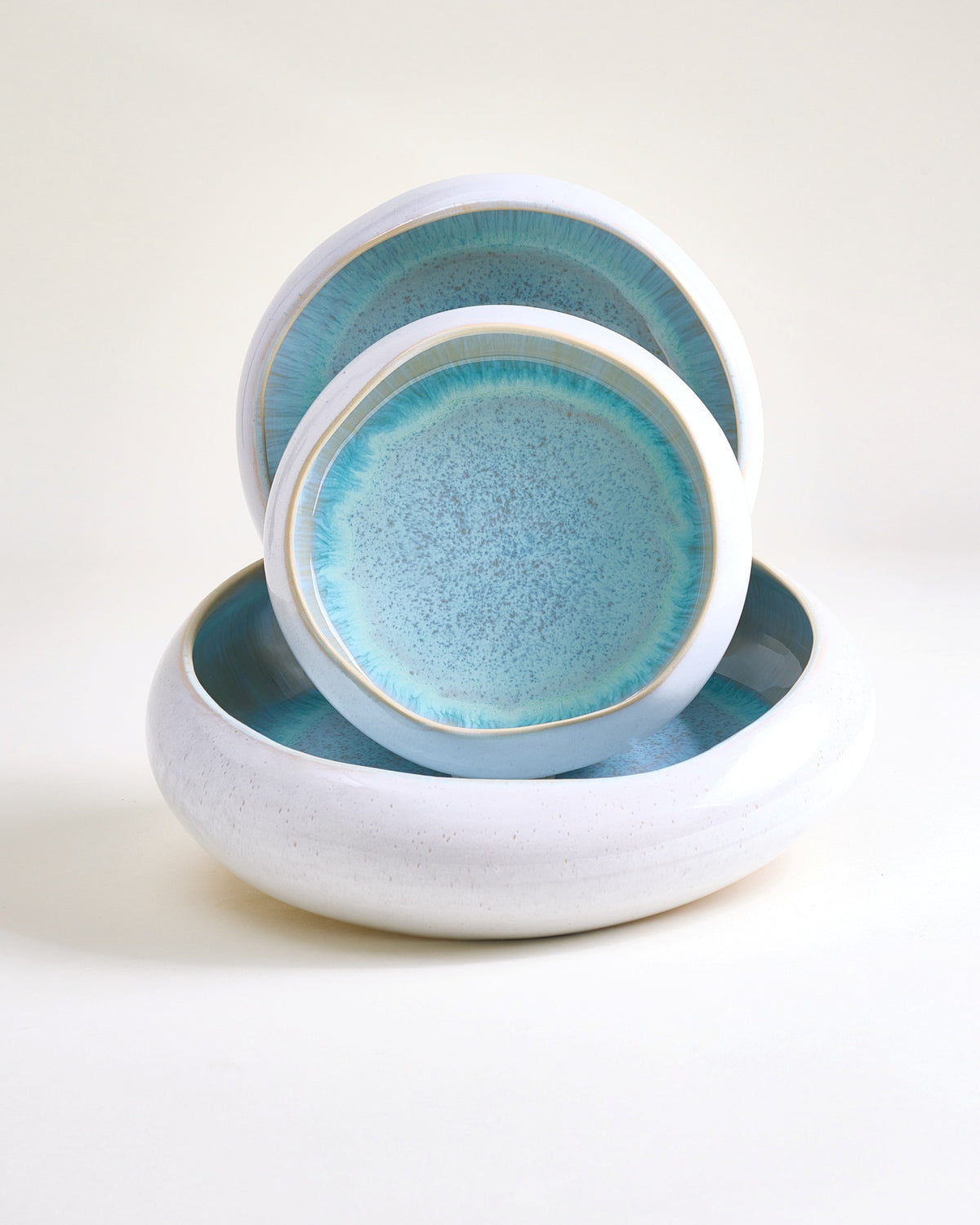 MaM x aripastaclub - Set di stoviglie organico Areia azzurro Set da 3