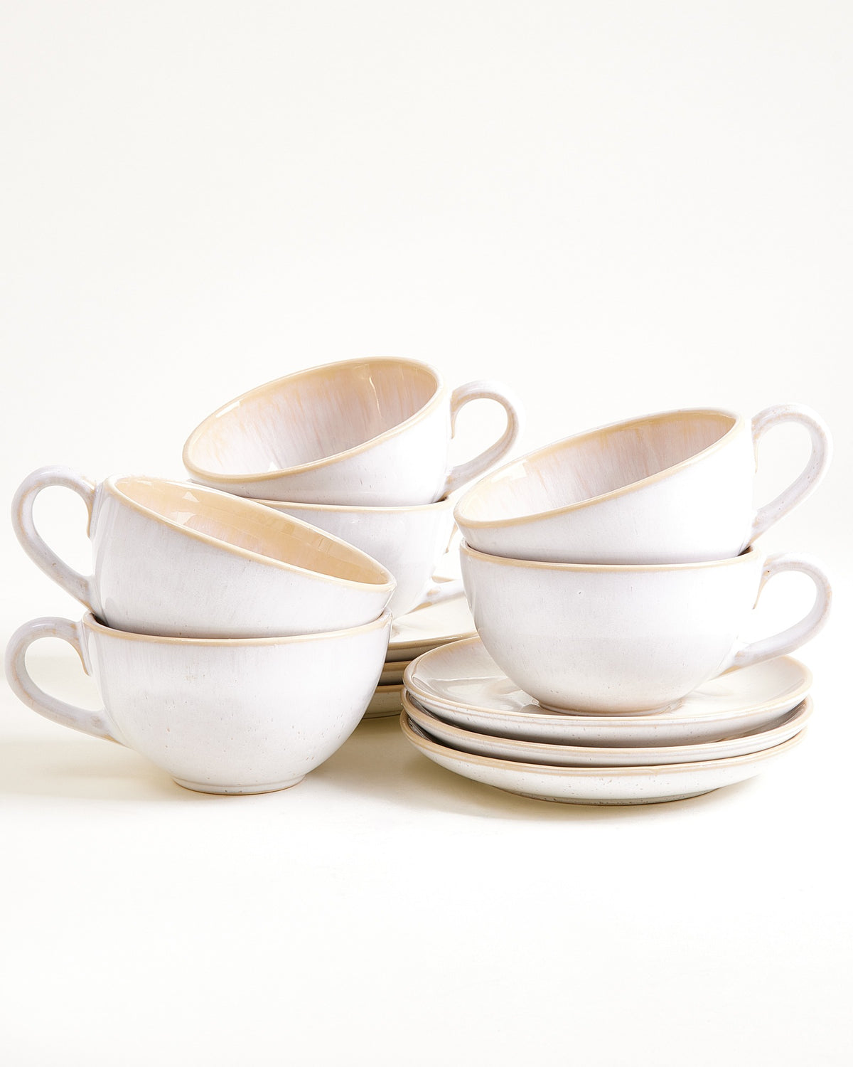 Areia Teetasse & Untertasse groß classic sand 6er-Set