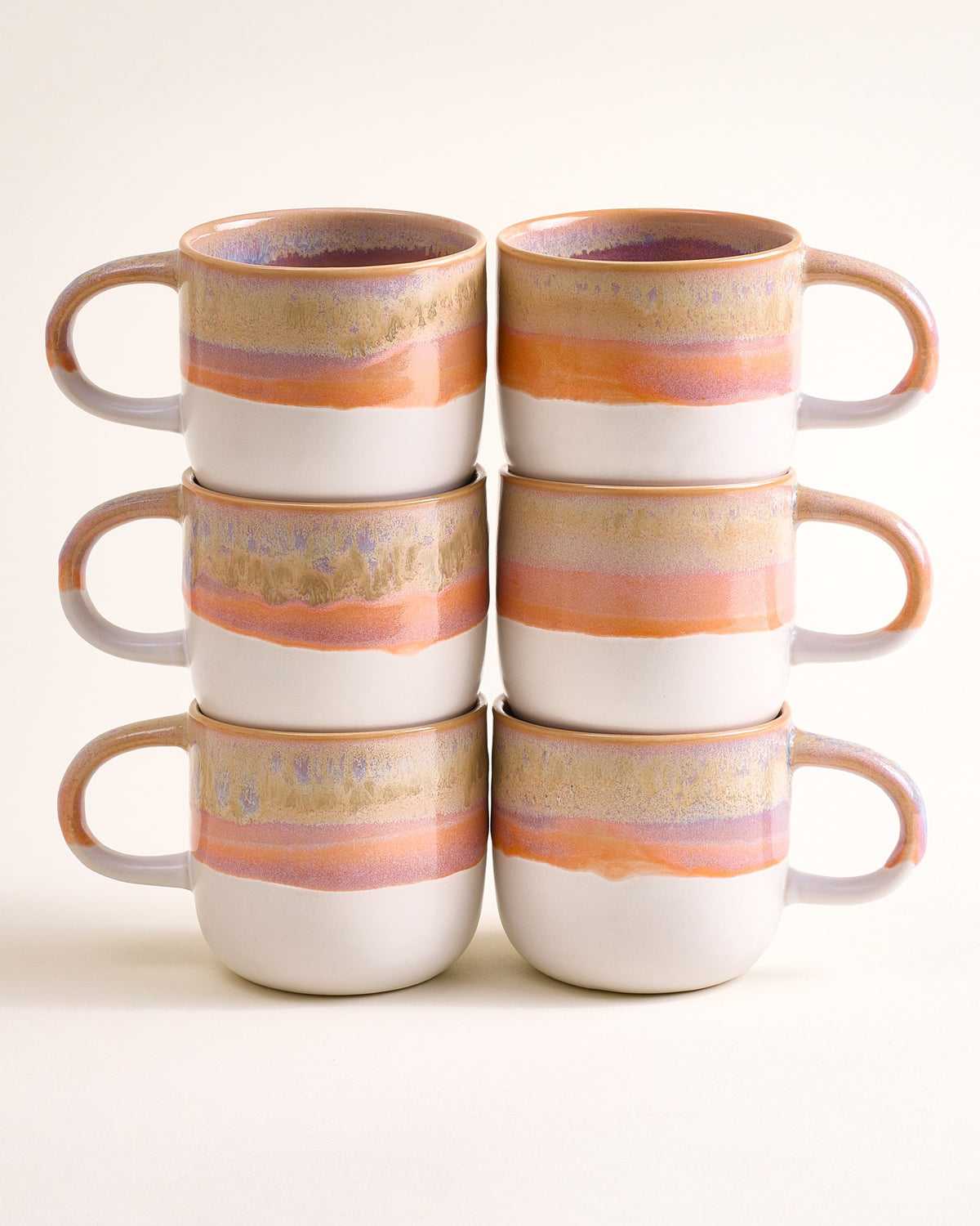 Coimbra Tasse groß lila orange 6er-Set