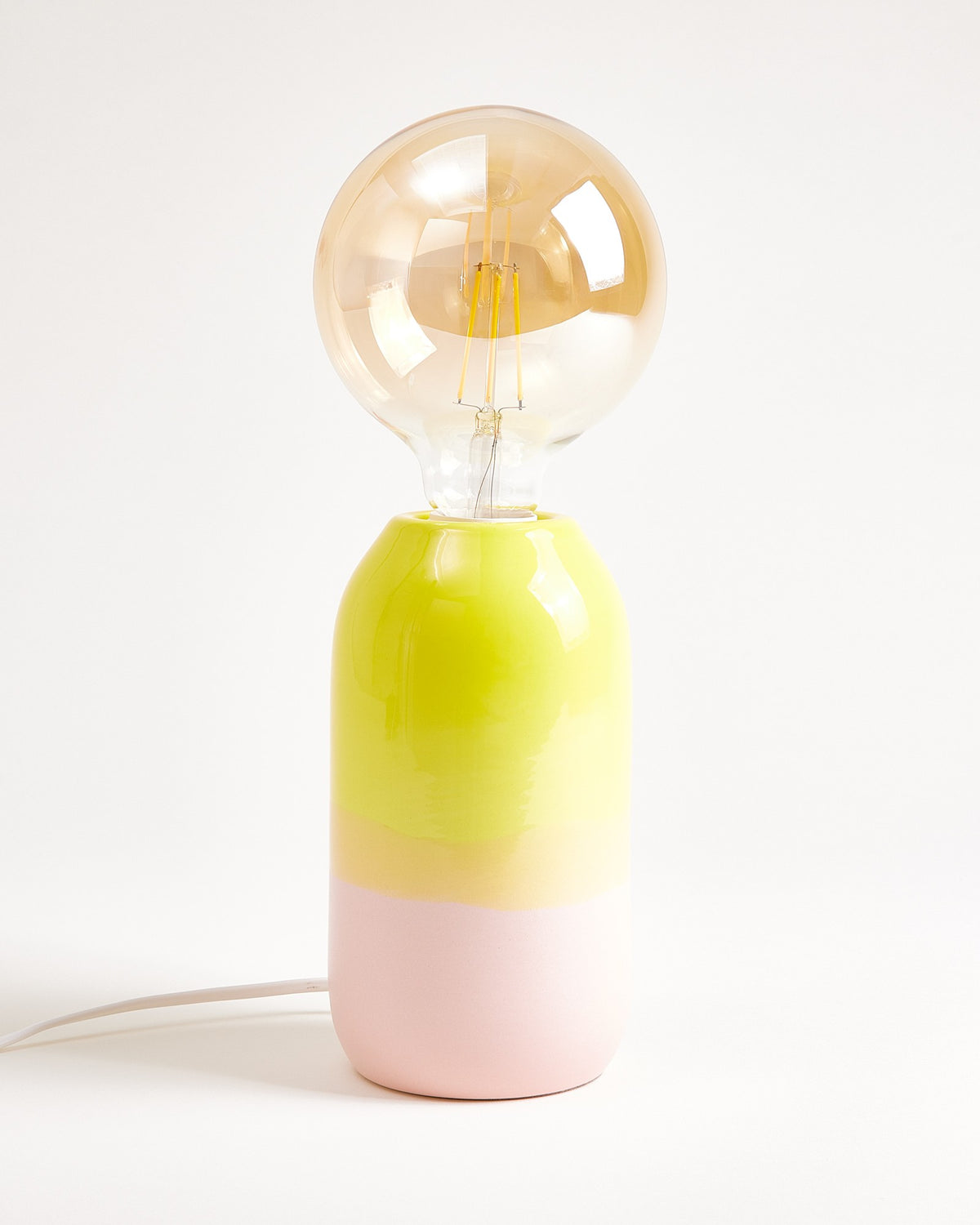 Farol Keramiklampe gelb rosé