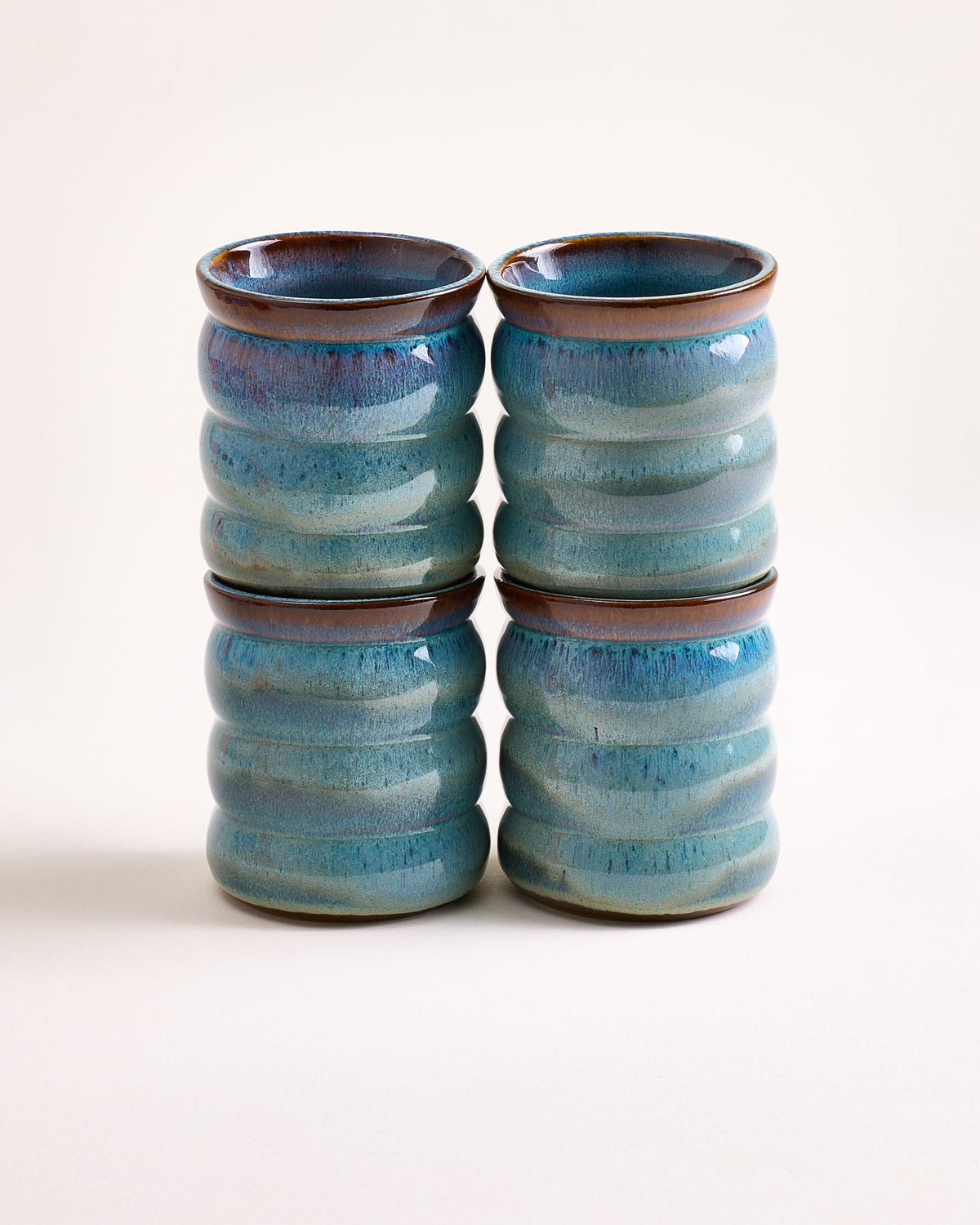 Madeira - Large cup Bubble green-blue Set of 4