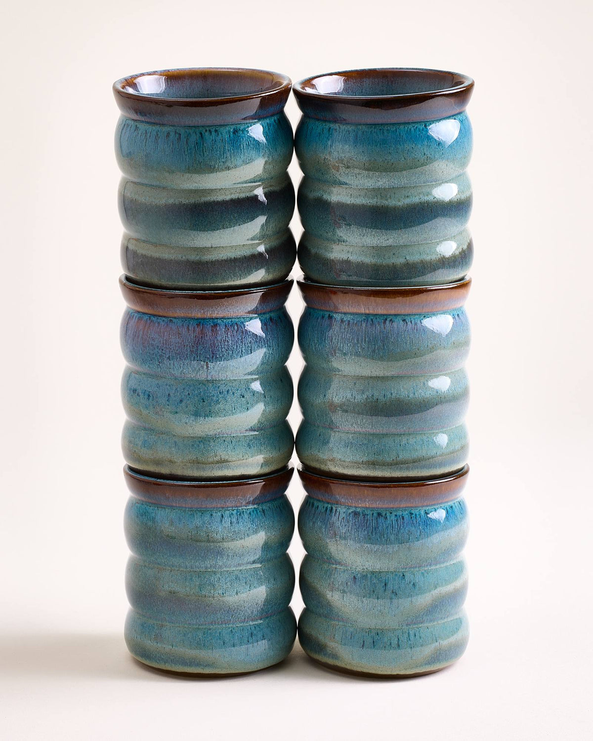 Madeira - Large cup Bubble green-blue Set of 6