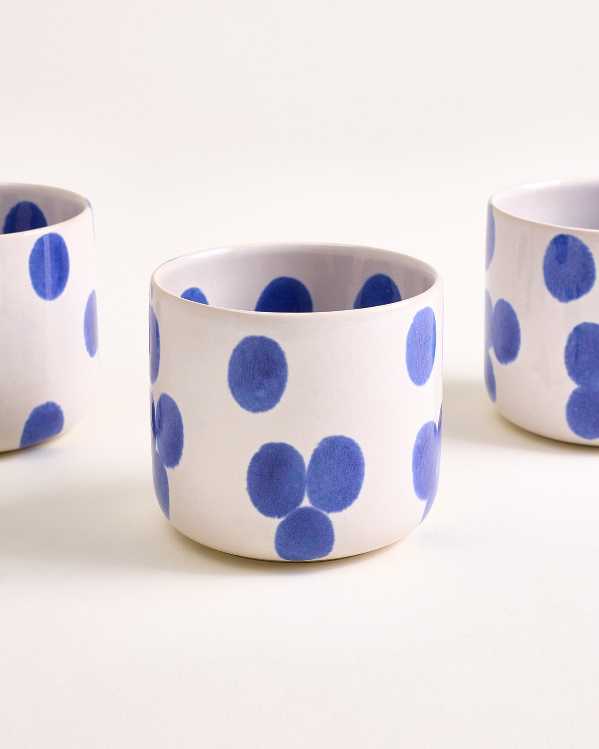 Nódoa - Tazza senza manico a pois blu Set da 4