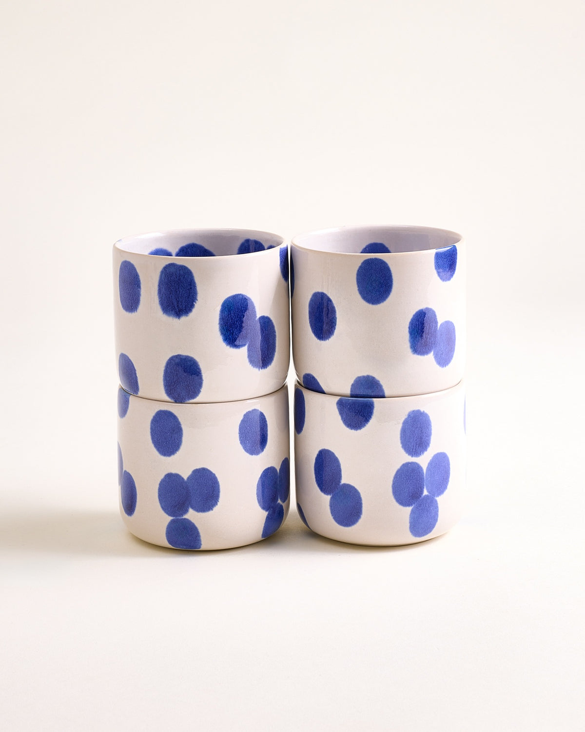 Nódoa - Tazza senza manico a pois blu Set da 4