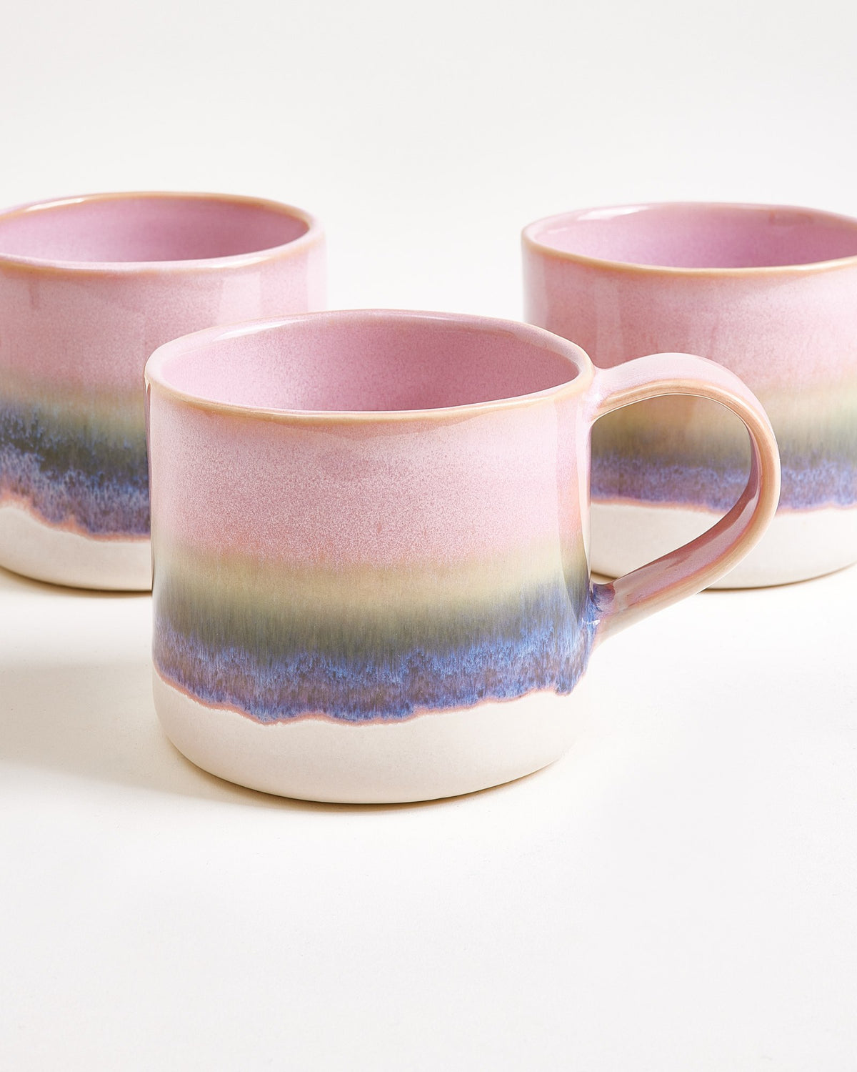 Nódoa Tasse groß dipped rosa grün 4er-Set