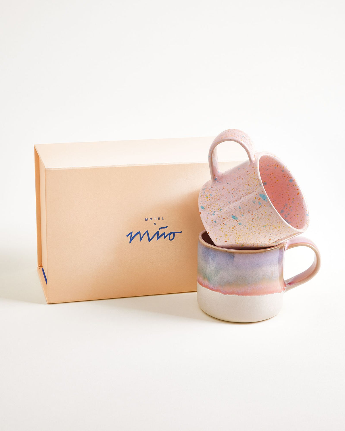 Nódoa Geschenk-Set Tasse groß rosa blau 3-teilig