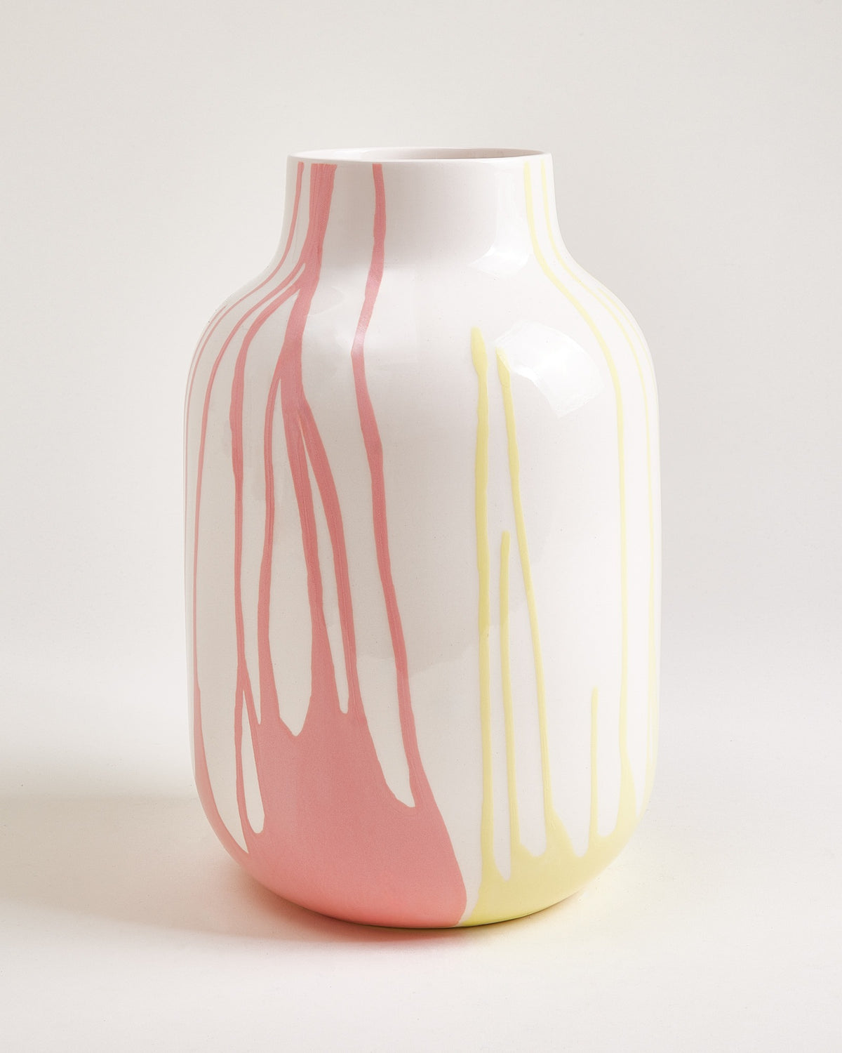 Nuno - Vaso L drip giallo rosa