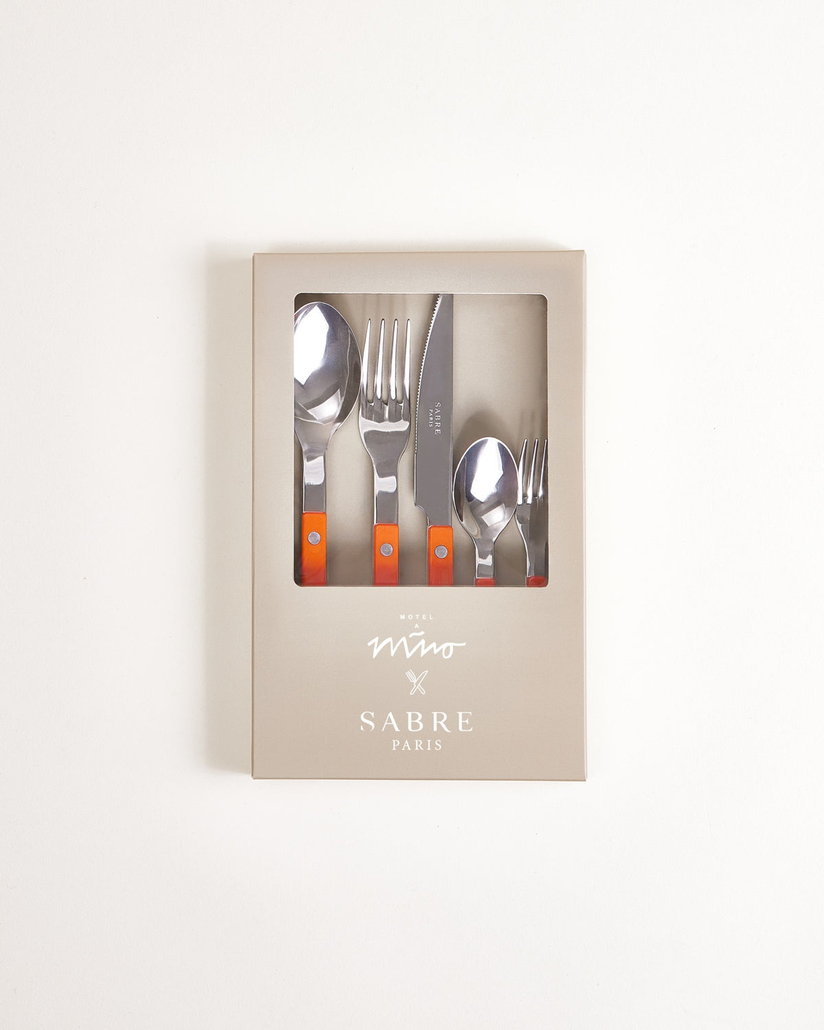 MaM x Sabre Paris Besteck 5er-Set orange off-white