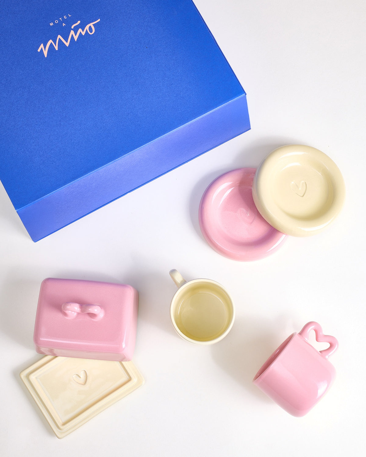 Seia Geschenk-Set Herz rosa gelb 6-teilig
