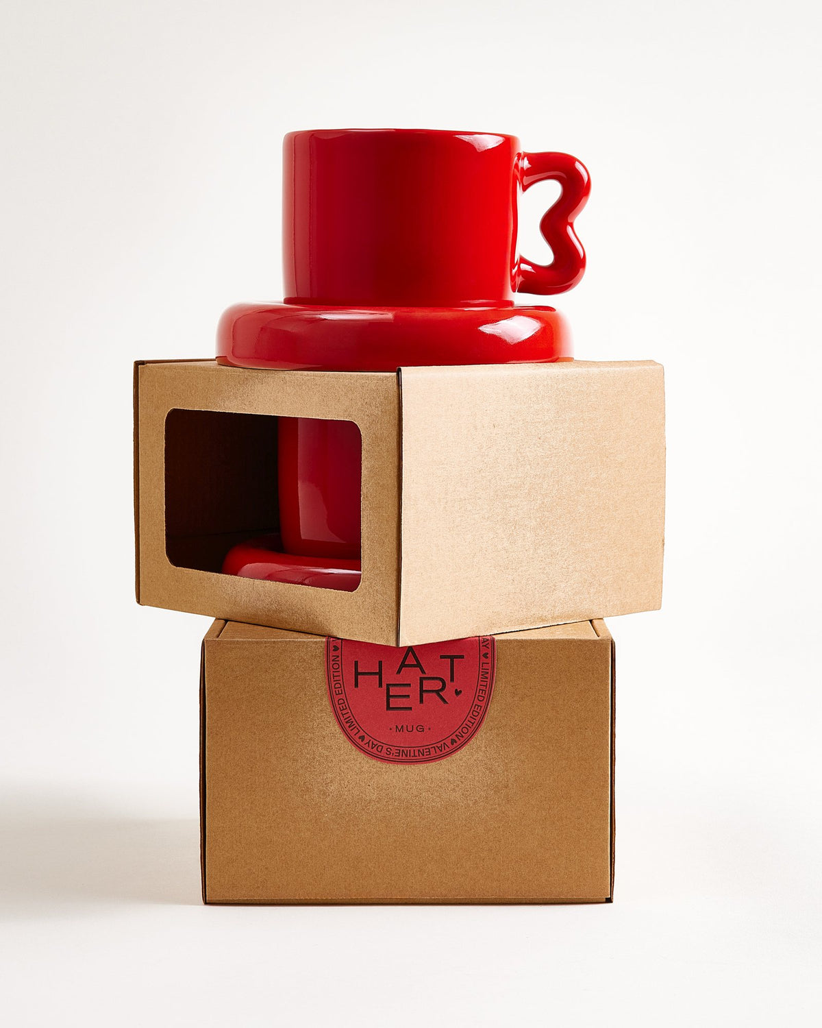 Seia - Mug & Saucer Heart Red
