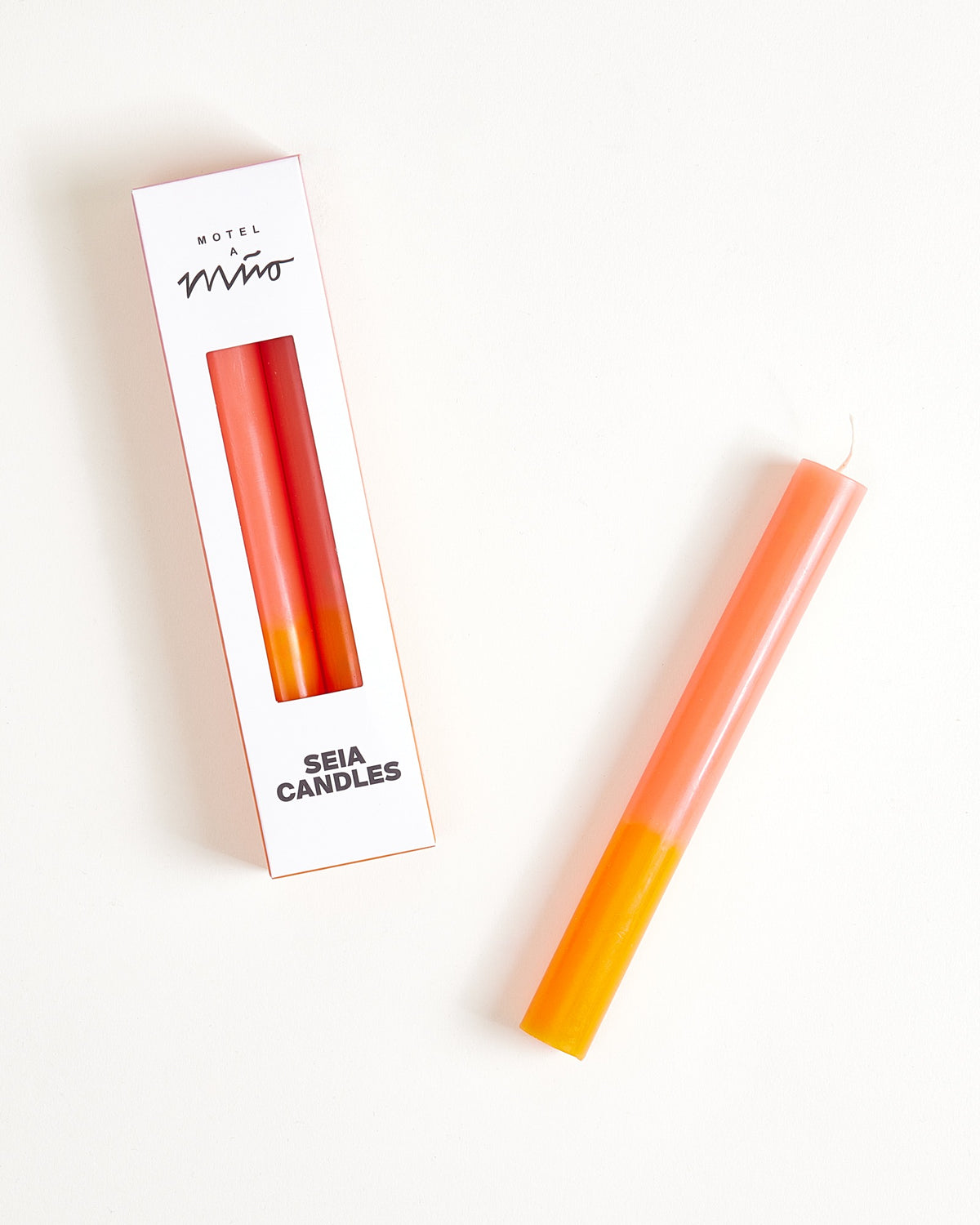 Seia Stabkerze 2er-Set orange rosa