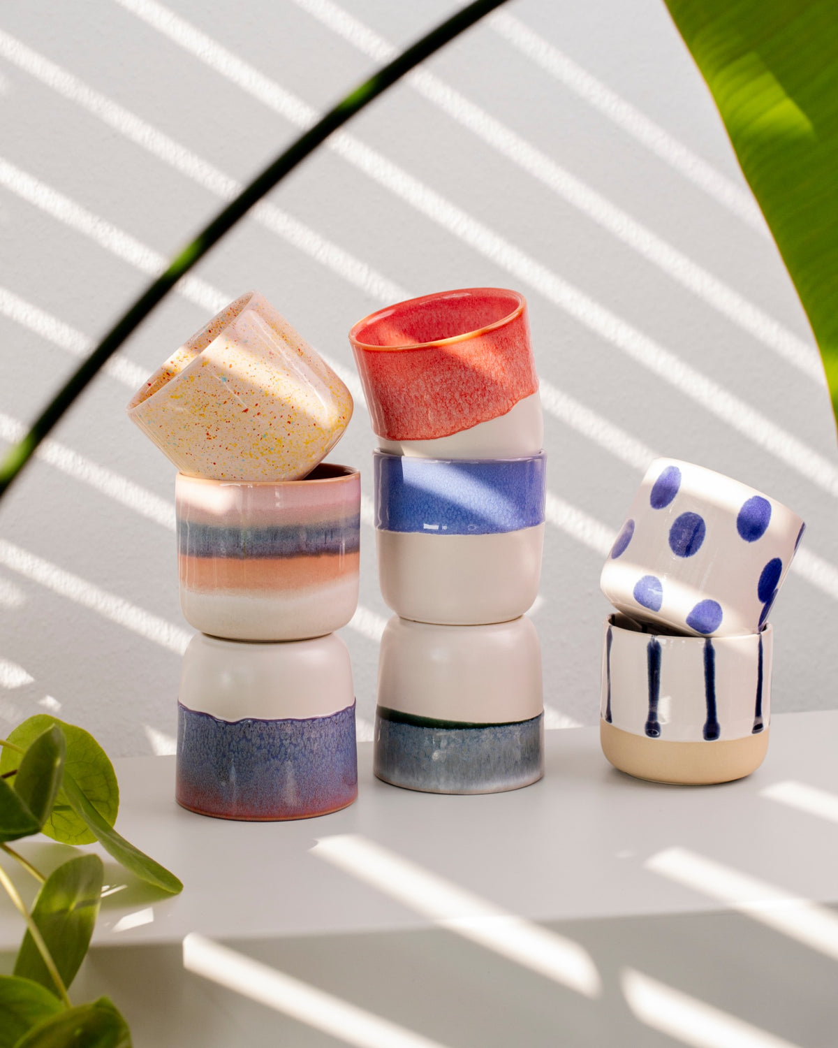 Nódoa - Large cup striped white blue
