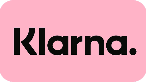 Rosa Hintergrund mit dem schwarzen Klarna-Logo in der Mitte.