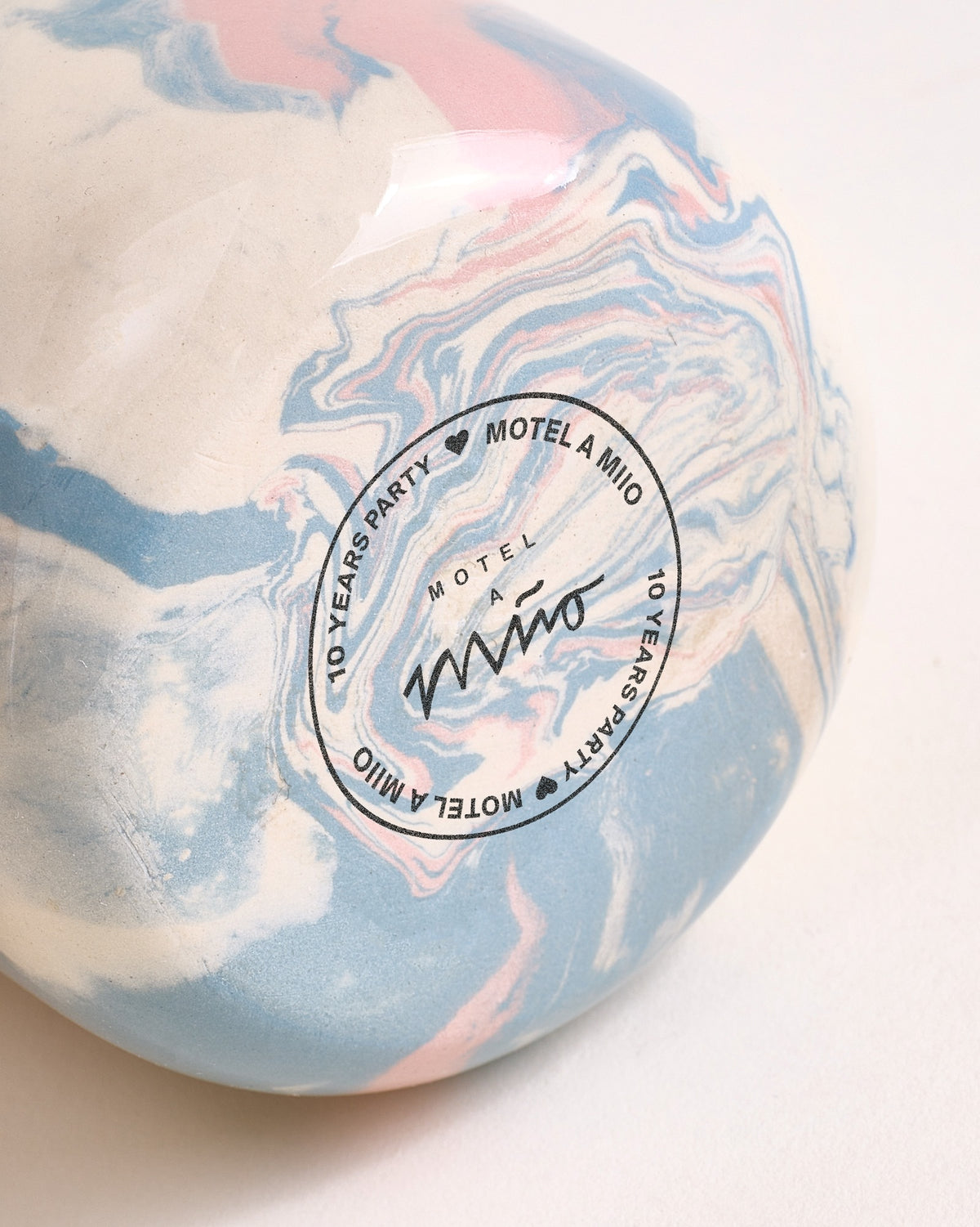 Seia Cup & Saucer, Marbled Blue and White