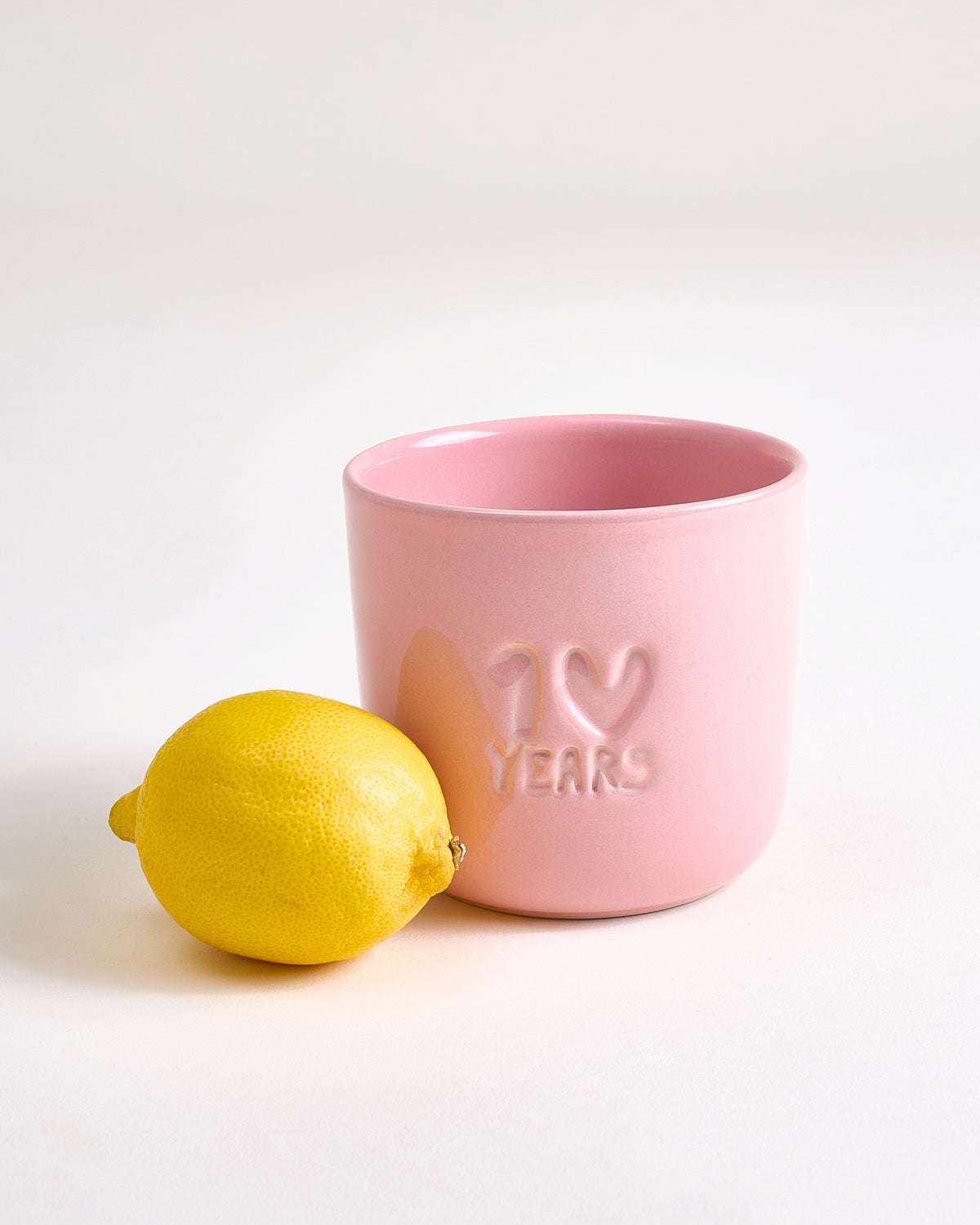 Seia - Tazza senza manico 10 anni rosa