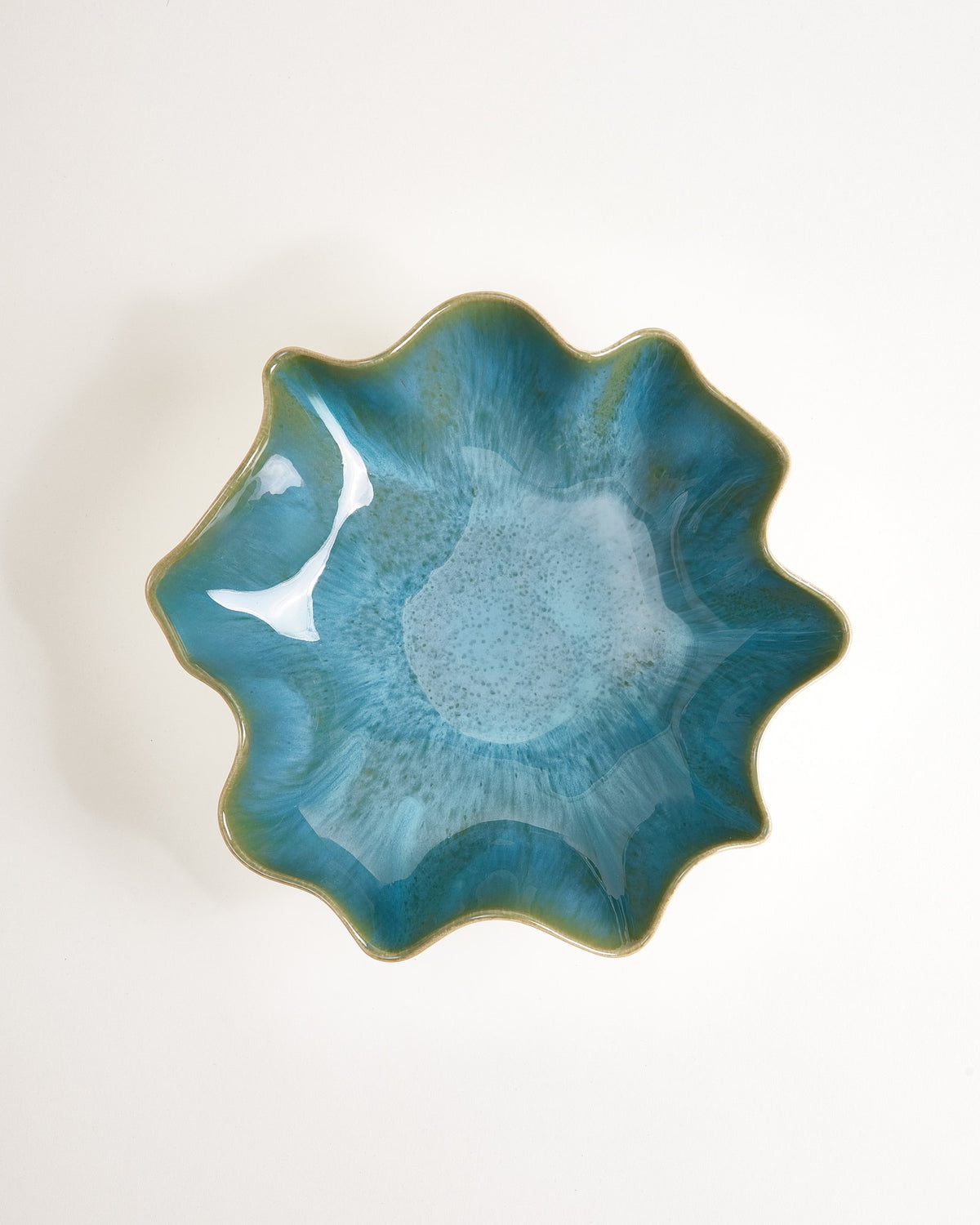 Areia - Large Serving bowl shell aqua