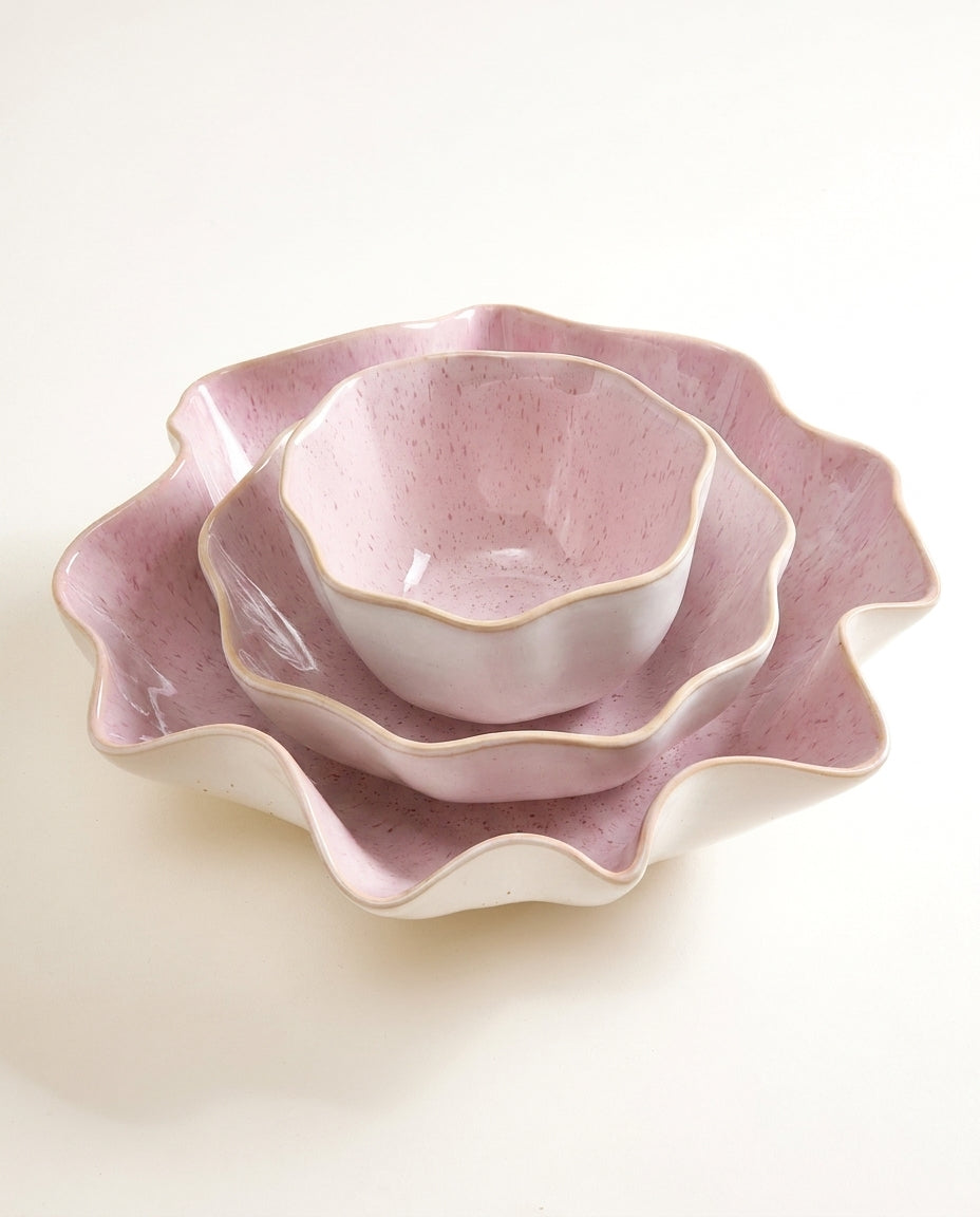 Areia - Serviesset shell rosé 3-delig