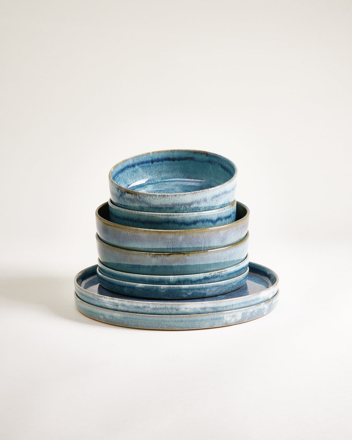 Cordoama Geschirr-Set modern grünblau 8-teilig