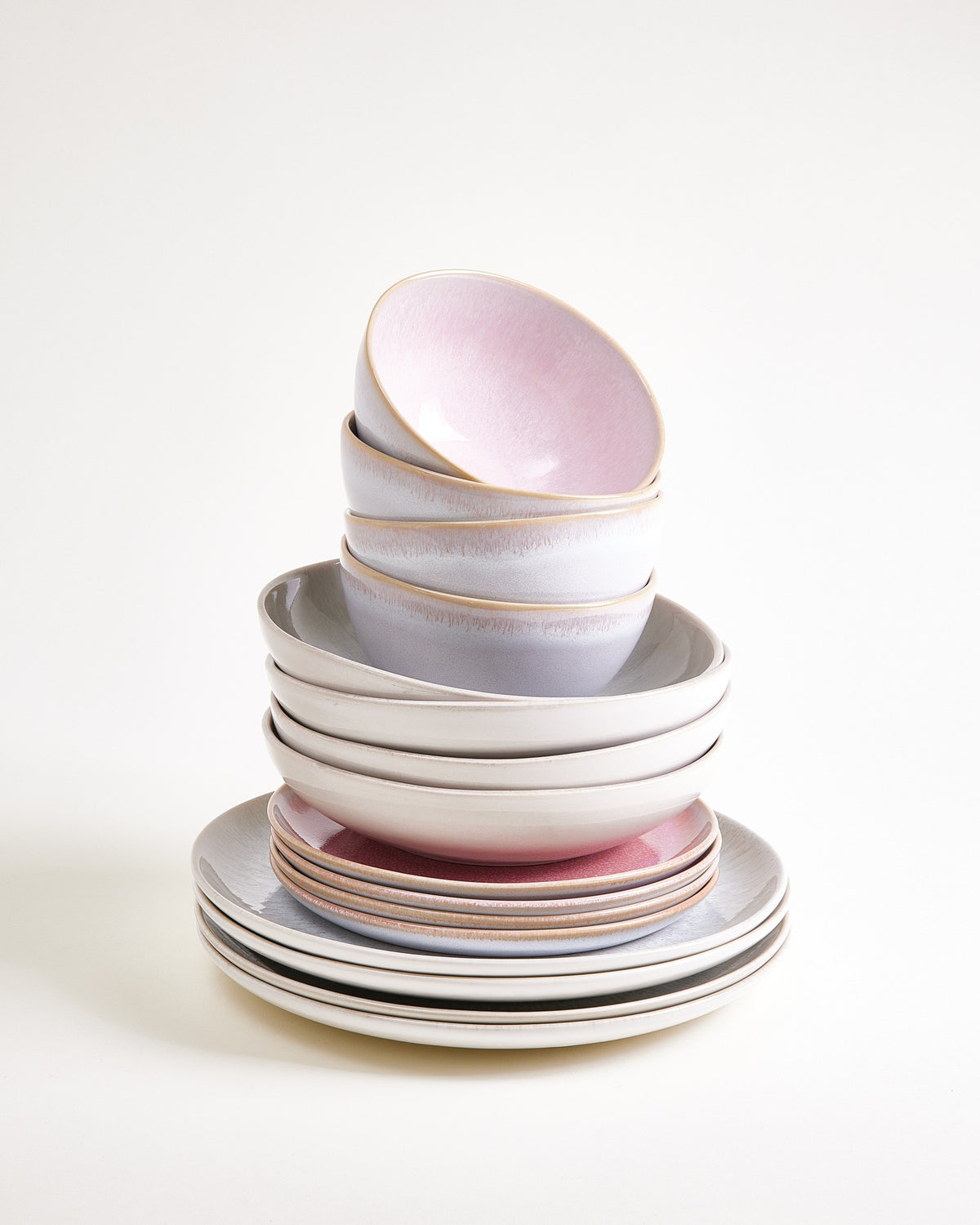 Geschirr-Set Endless Summer grau rosé 16-teilig