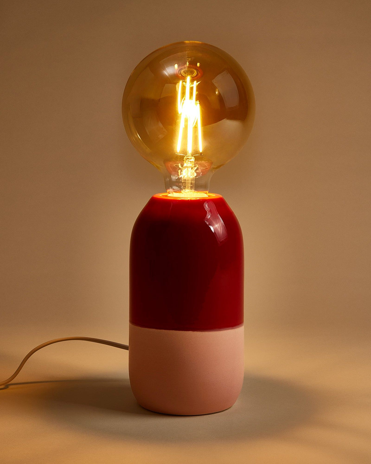 Farol Keramiklampe rot rosé