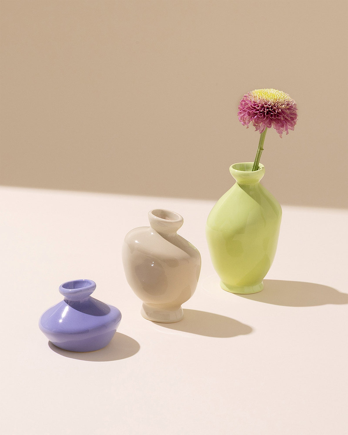 Mino Vase S 3er-Set cornflower sand lime
