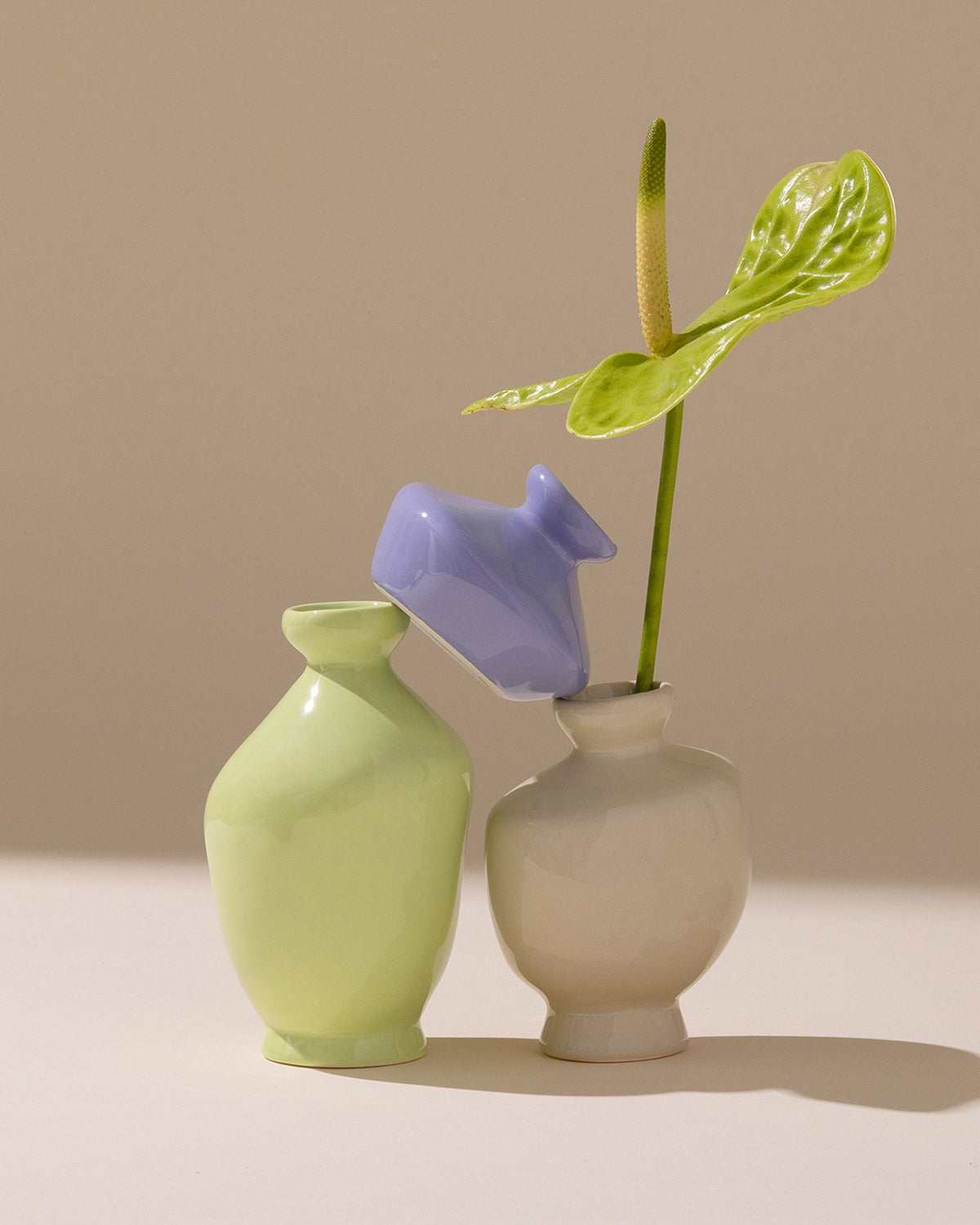 Mino Vase S 3er-Set cornflower sand lime