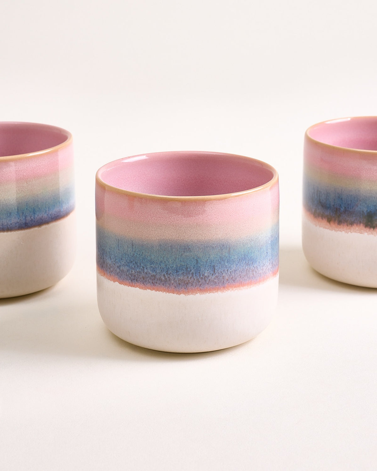 Nódoa - Large cup dipped pink green Set of 4