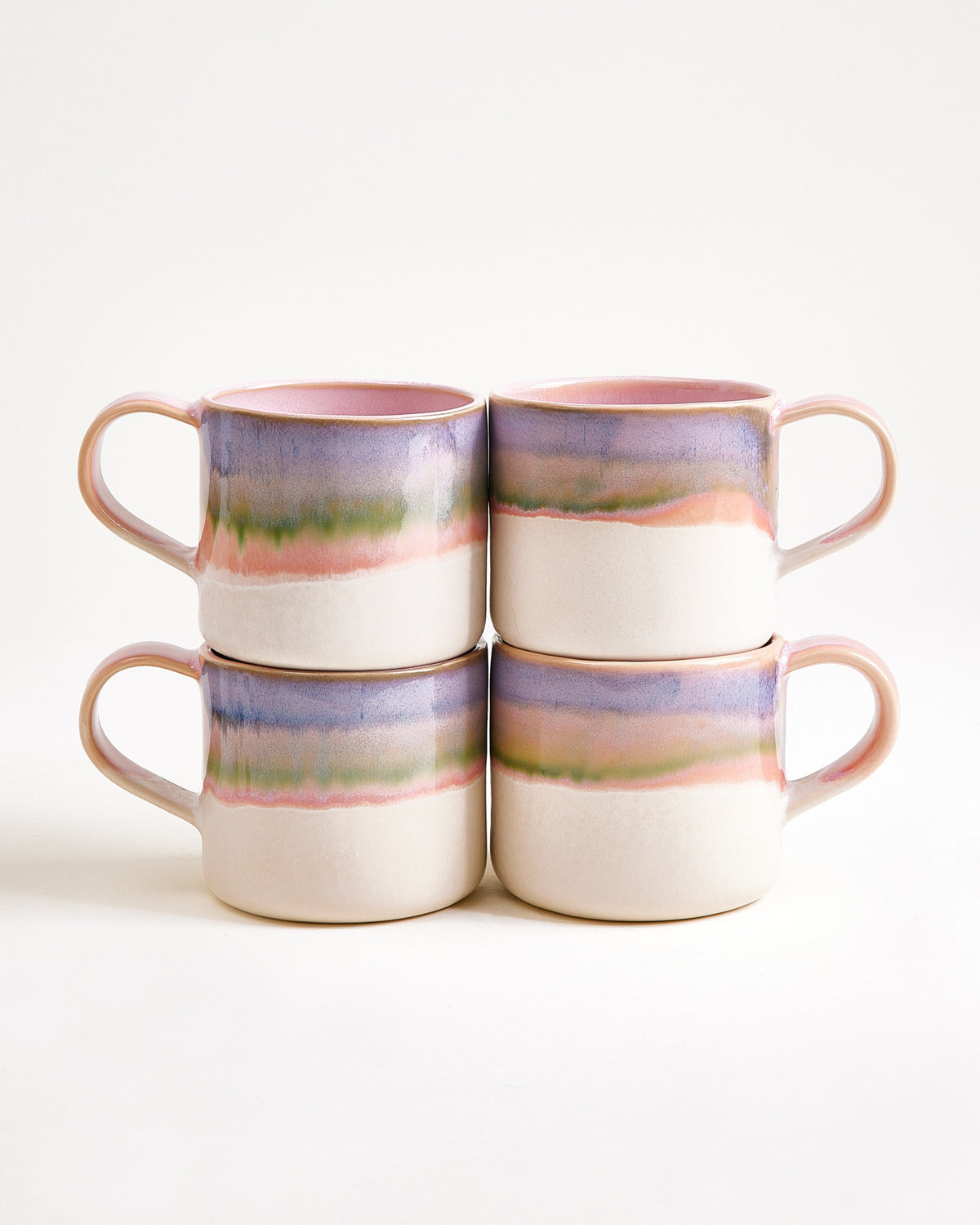 Nódoa Tasse groß dipped rosa blau 4er-Set