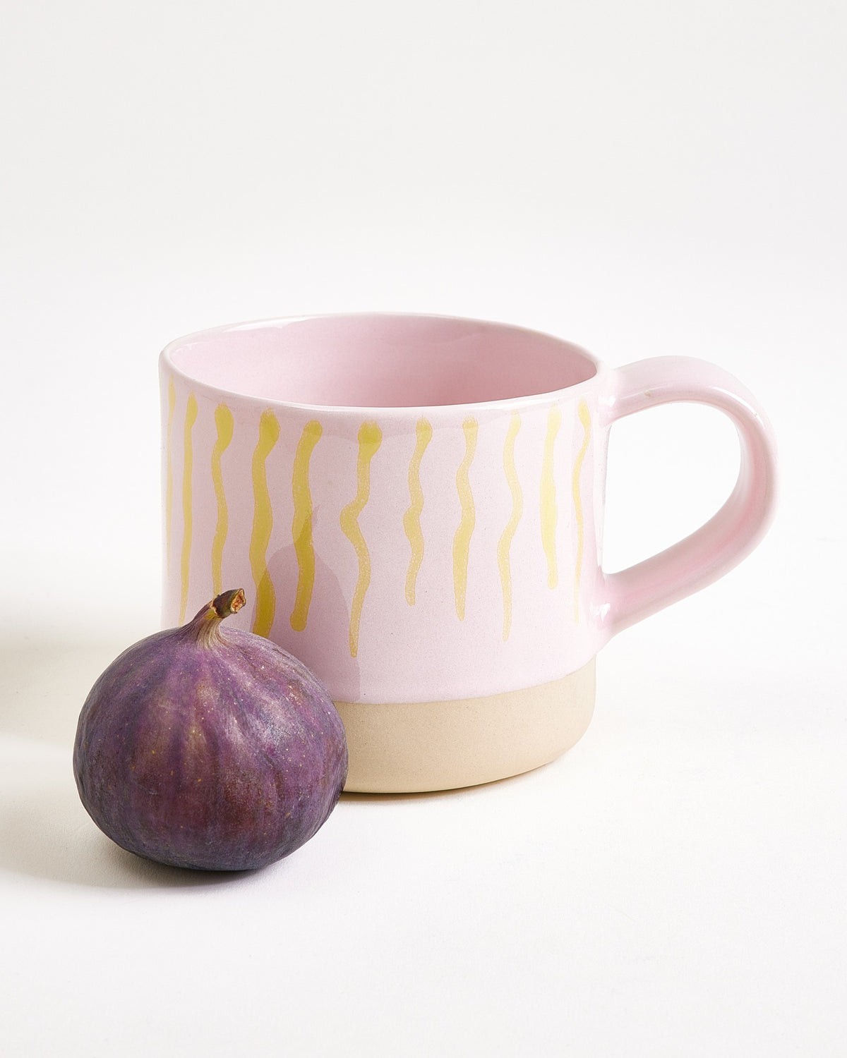 Nódoa Tasse groß gestreift rosa gelb 4er-Set