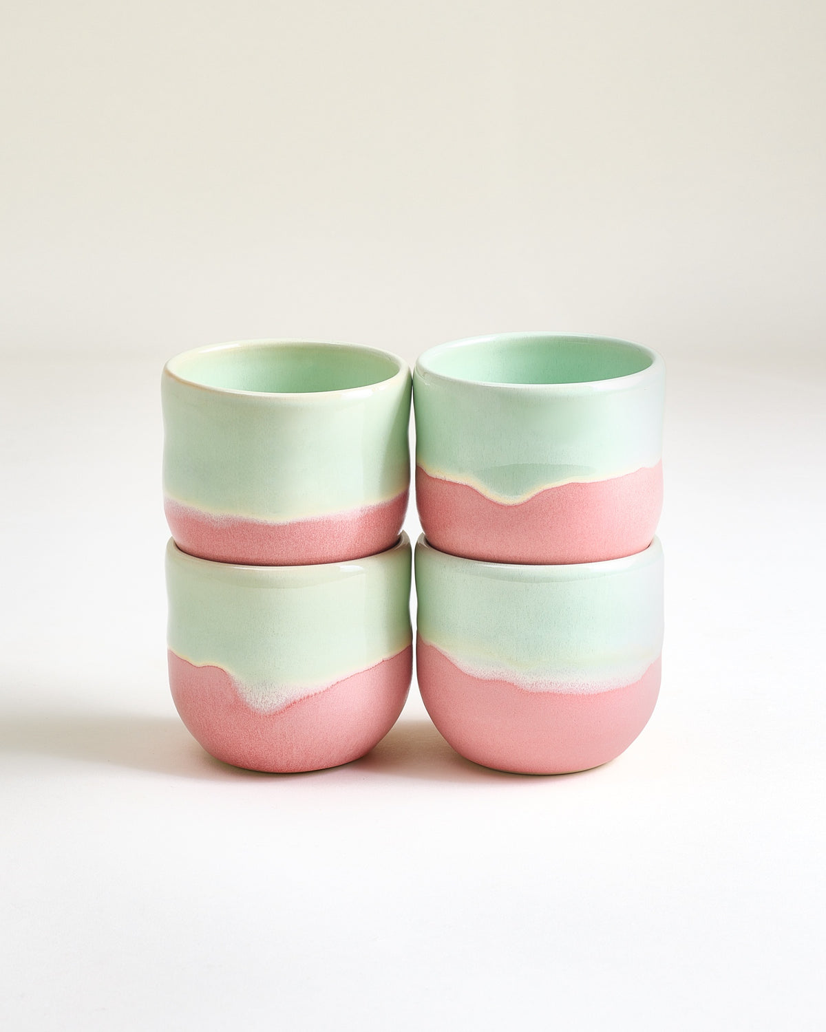 Nola Becher groß lime rosa 4er-Set