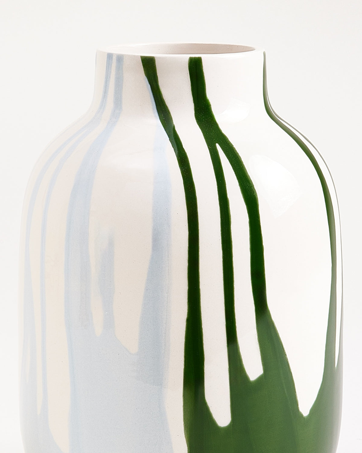 Nuno - Vaso M drip verde scuro azzurro