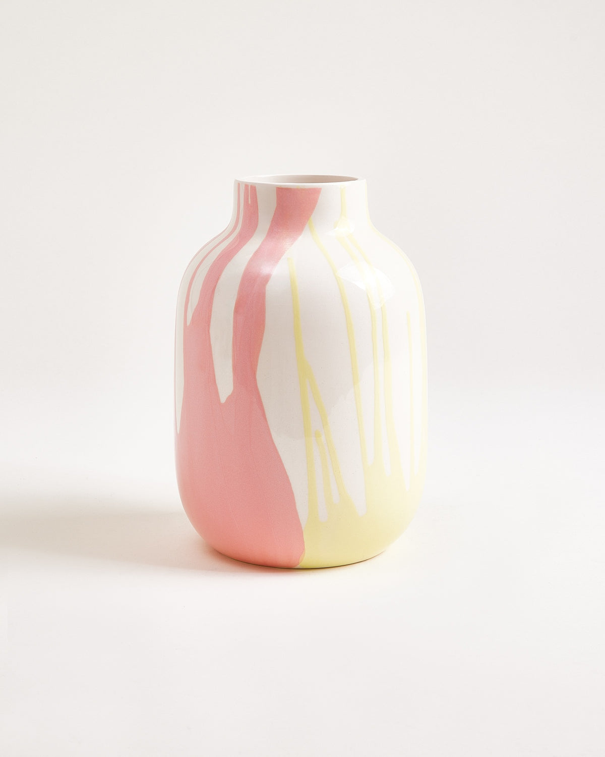 Nuno Vase M drip gelb rosa