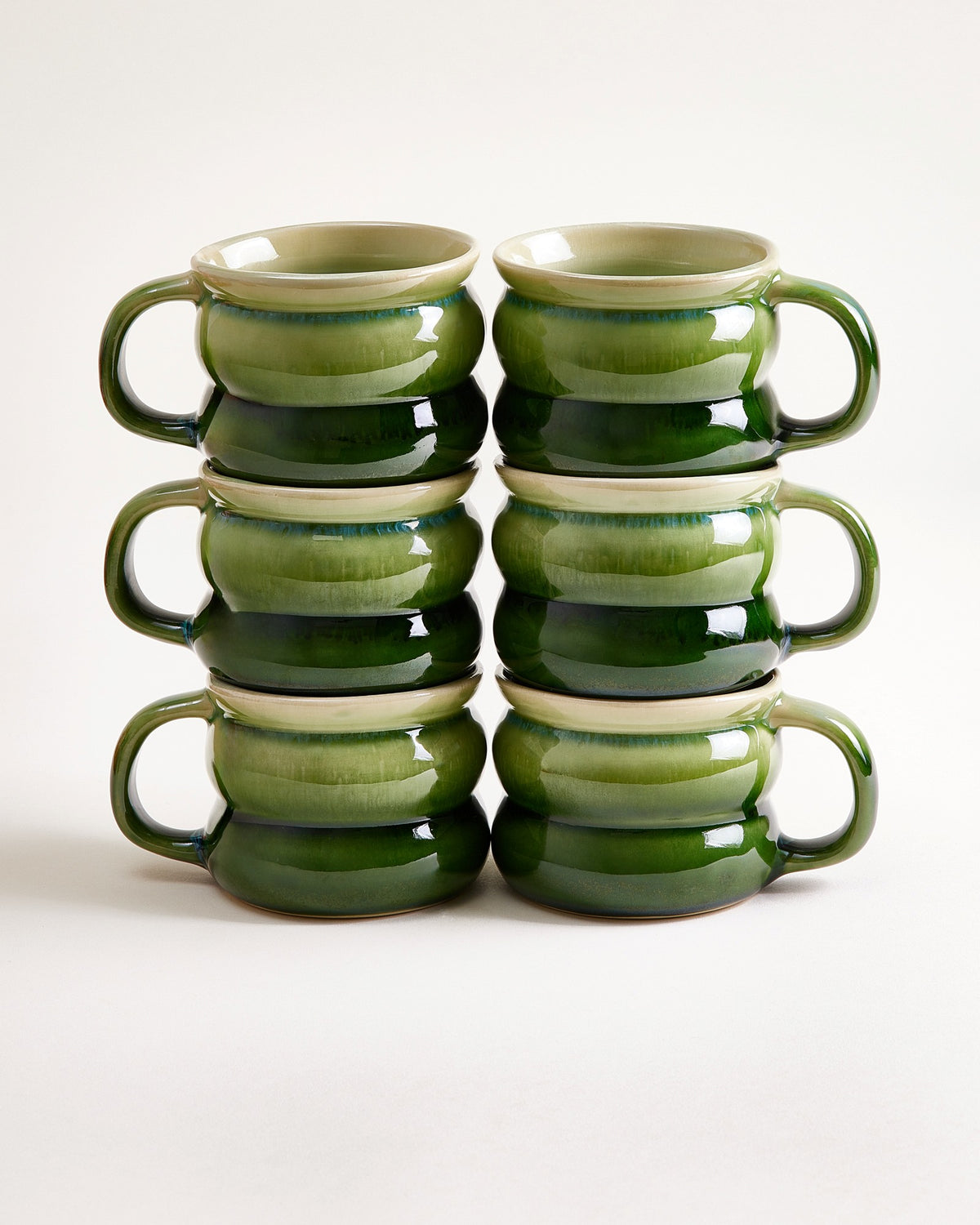 Ombra Tasse klein bubble grün dunkelgrün 6er-Set