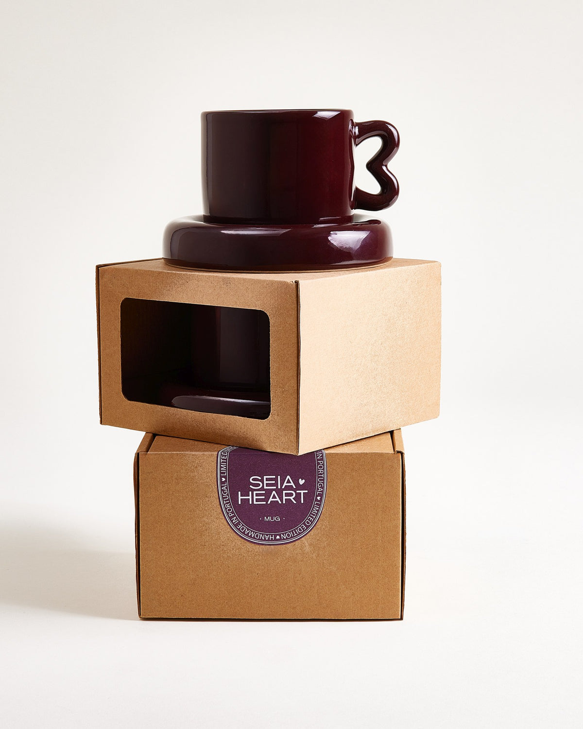 Seia - Set regalo Cuore rosa e bordeaux 5 pezzi