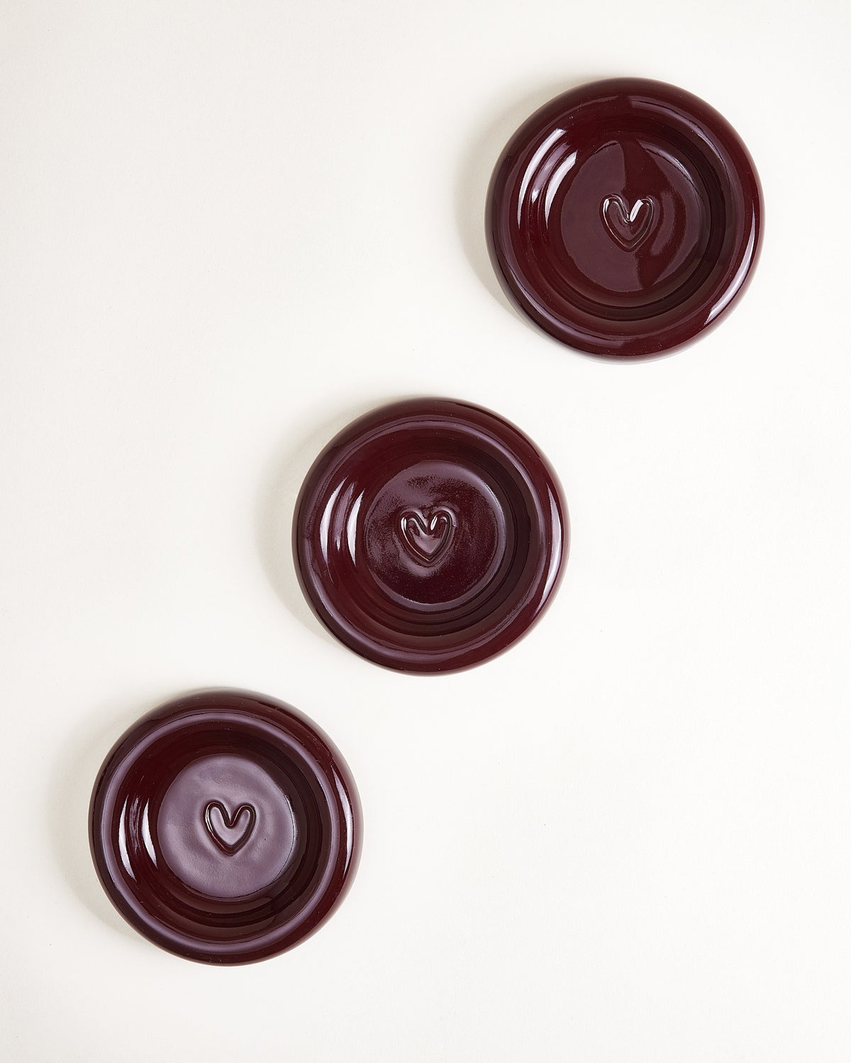 Seia - Mug & Saucer Heart Burgundy