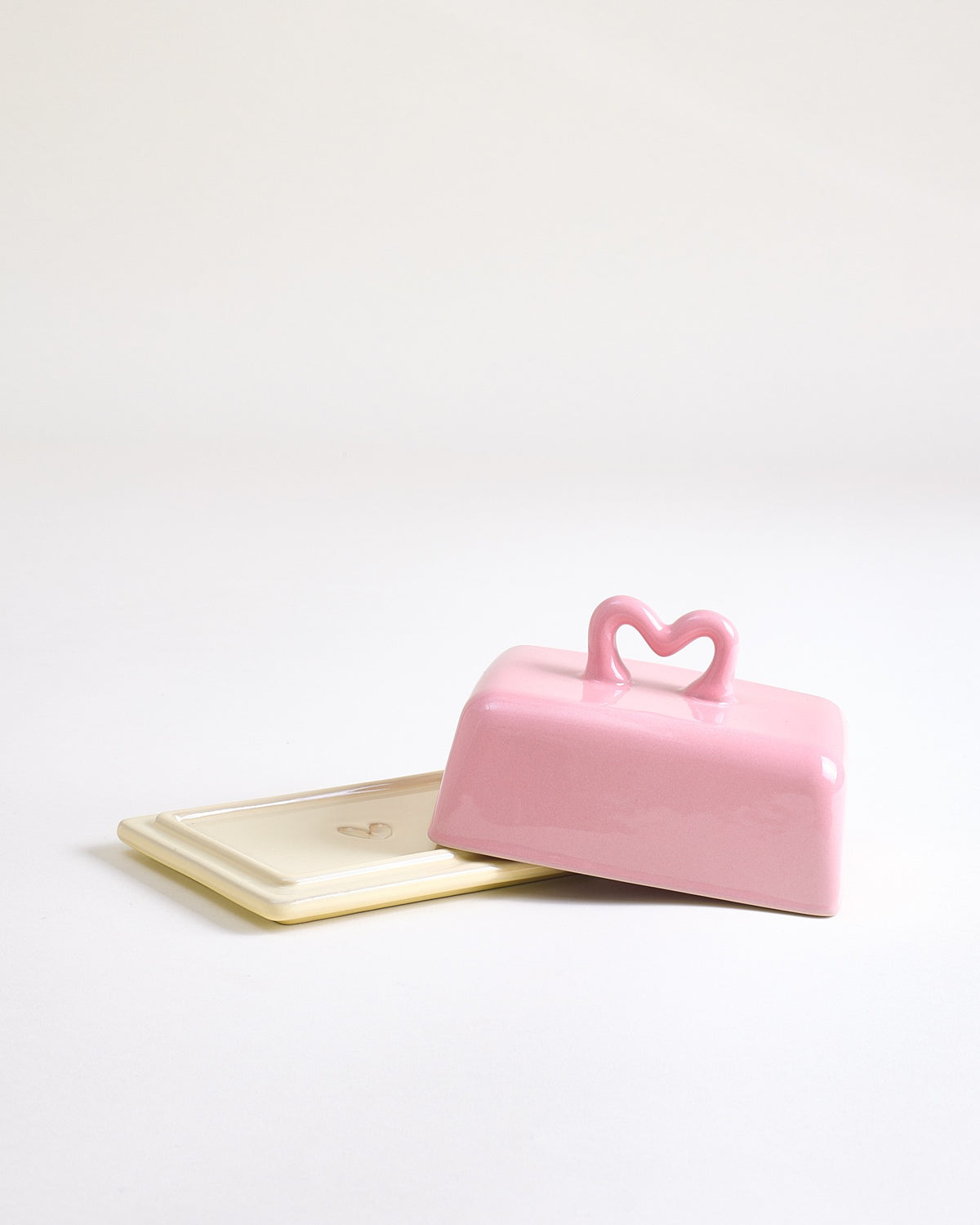 Seia Butterdose Herz rosa gelb