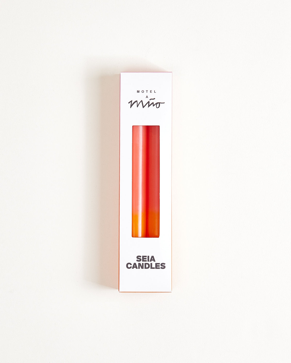 Seia - Taper candle Set of 2 orange pink
