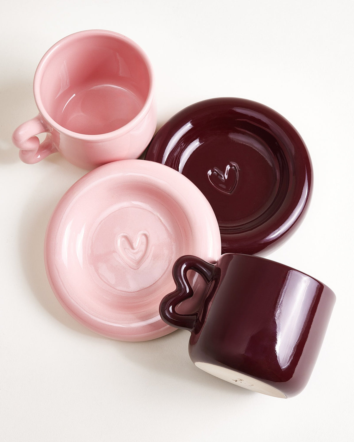 Seia - Set regalo Cuore rosa e bordeaux 5 pezzi