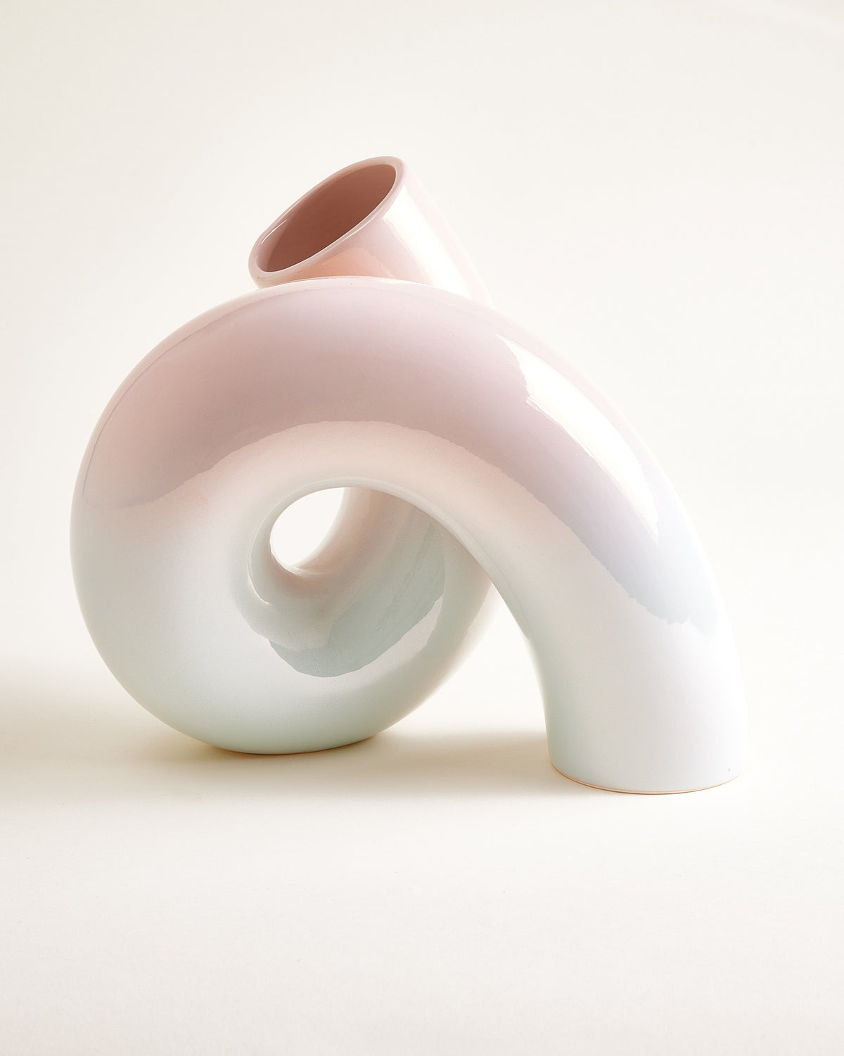 MaM x Ju Schnee Vase L rosa hellblau